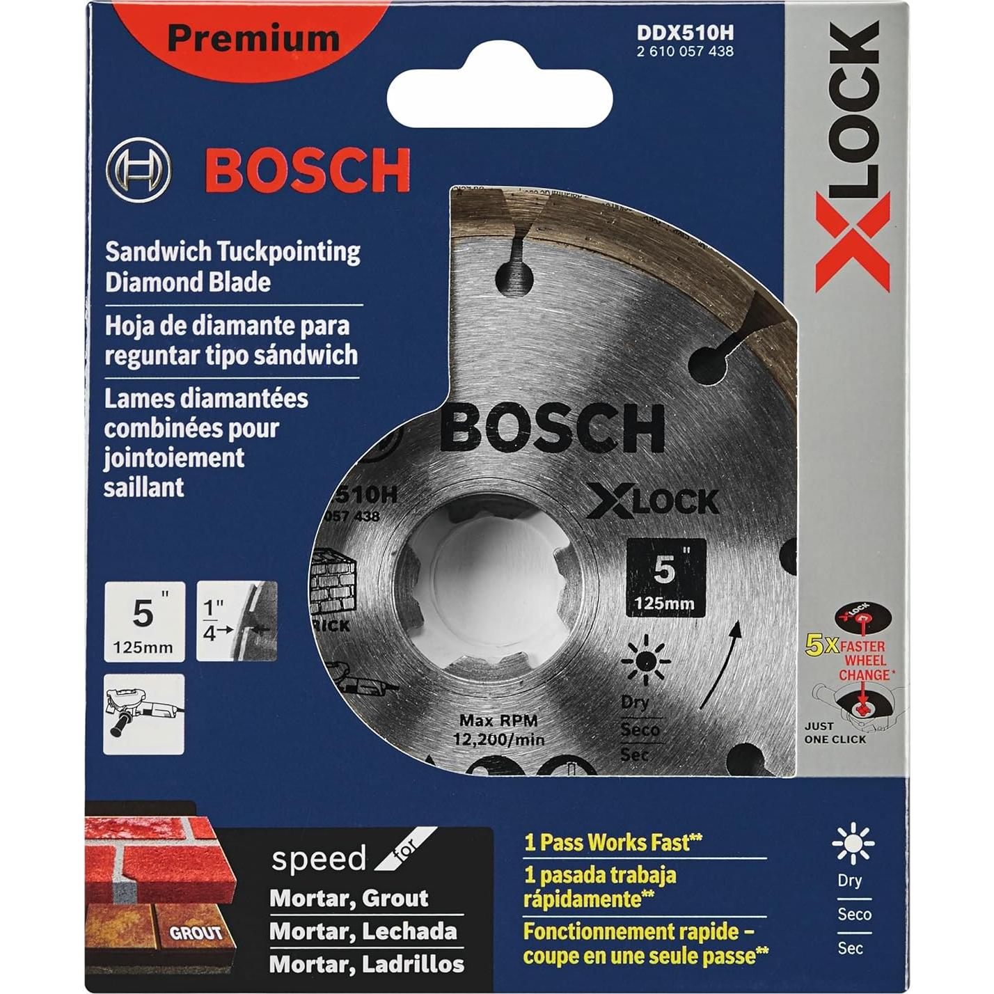 Cuchilla Tuckpointing BOSCH DDX510H 12.7 cm X-Lock Premium