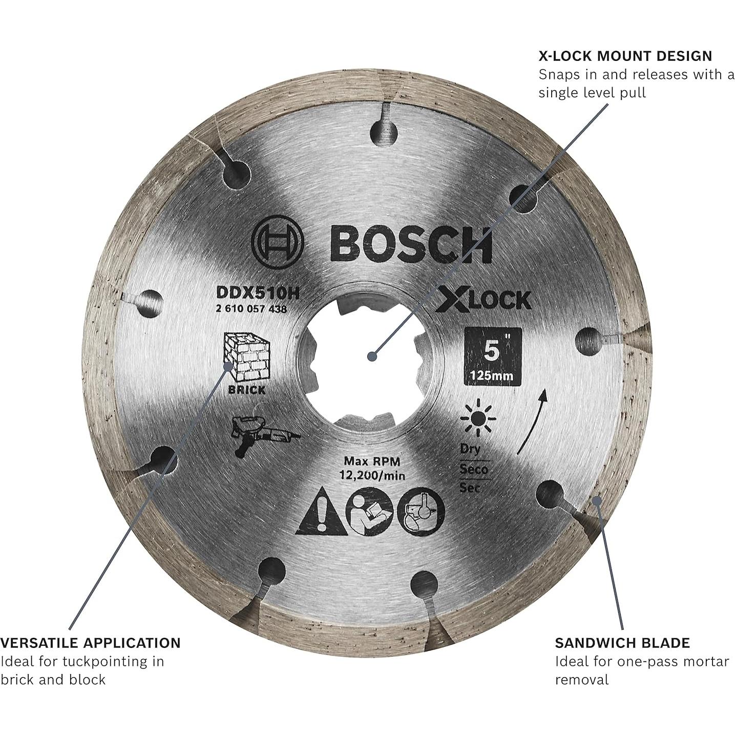 Cuchilla Tuckpointing BOSCH DDX510H 12.7 cm X-Lock Premium