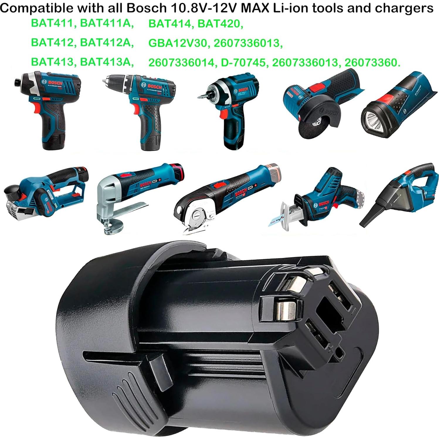 Batería Litio 12V 1500mAh TAWUZUOR Compatible Bosch