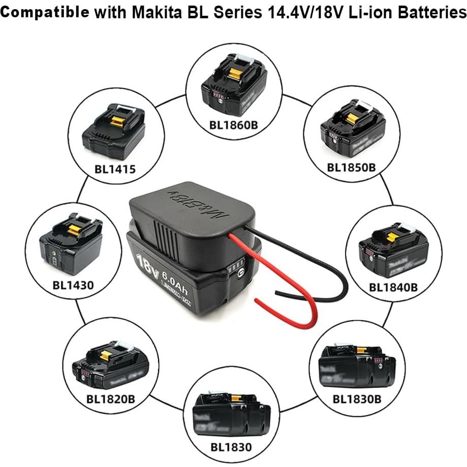 Adaptador Power Wheels QINIZX 18V para Bosch y Makita