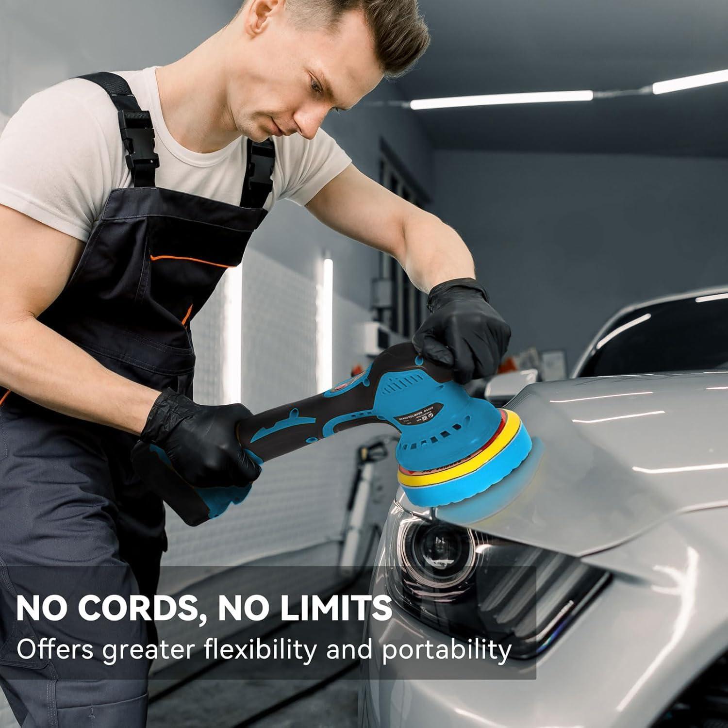 Pulidor Orbital Inalámbrico Alrigon 18V 6" Motor Sin Escobillas