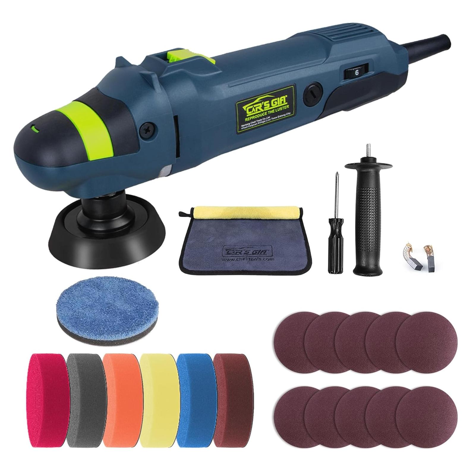 CAR'S GIFT Buffer Polisher, 6 Variable Speed Control Polisher, 3-Inch 1000-3500RPM Car Buffer Polisher, 75mm Portable Car Detailing Kit for Car Detailing Polishing