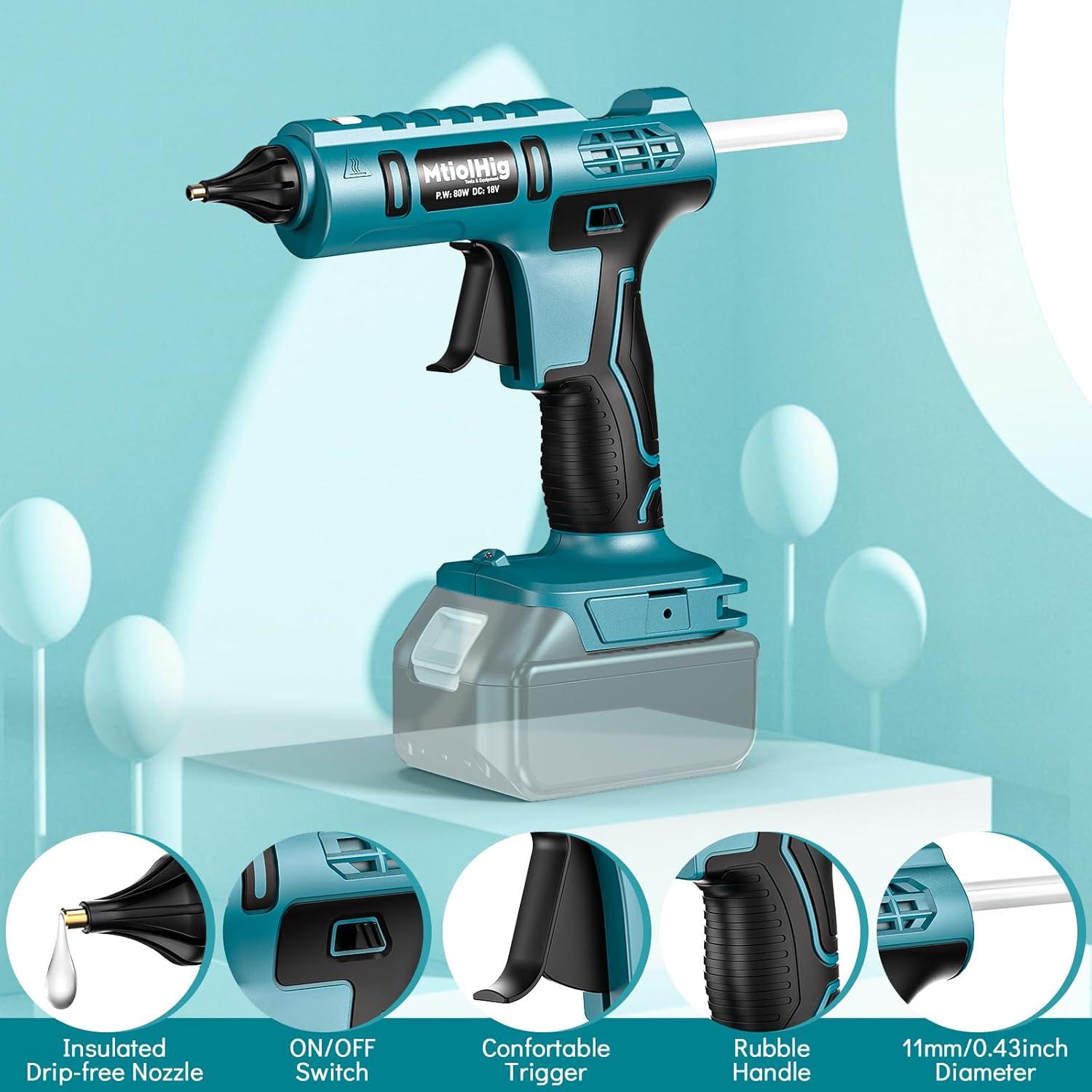 Pistola de Pegamento Inalámbrica MtiolHig 80W para Makita 18V