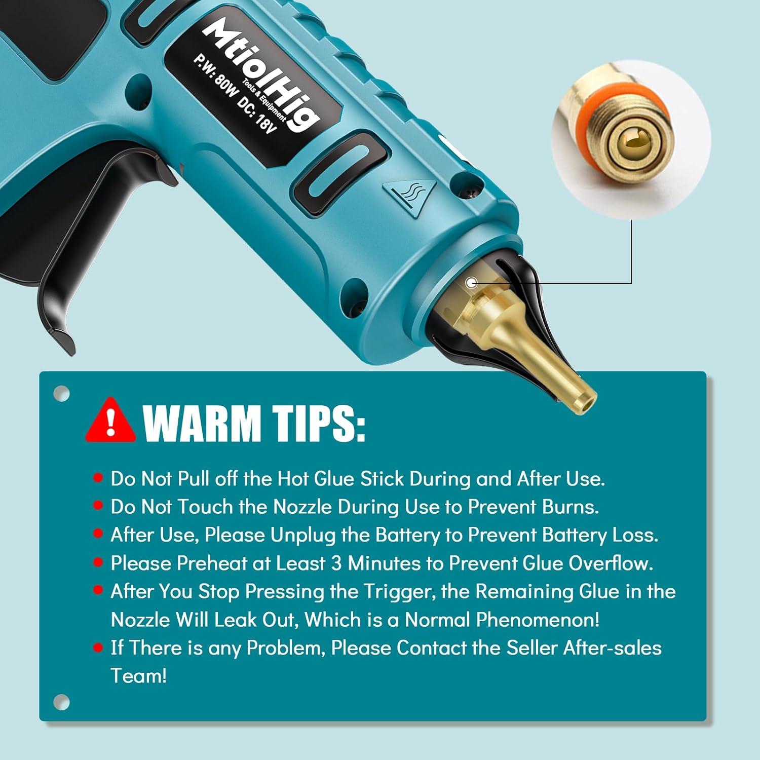 Pistola de Pegamento Inalámbrica MtiolHig 80W para Makita 18V