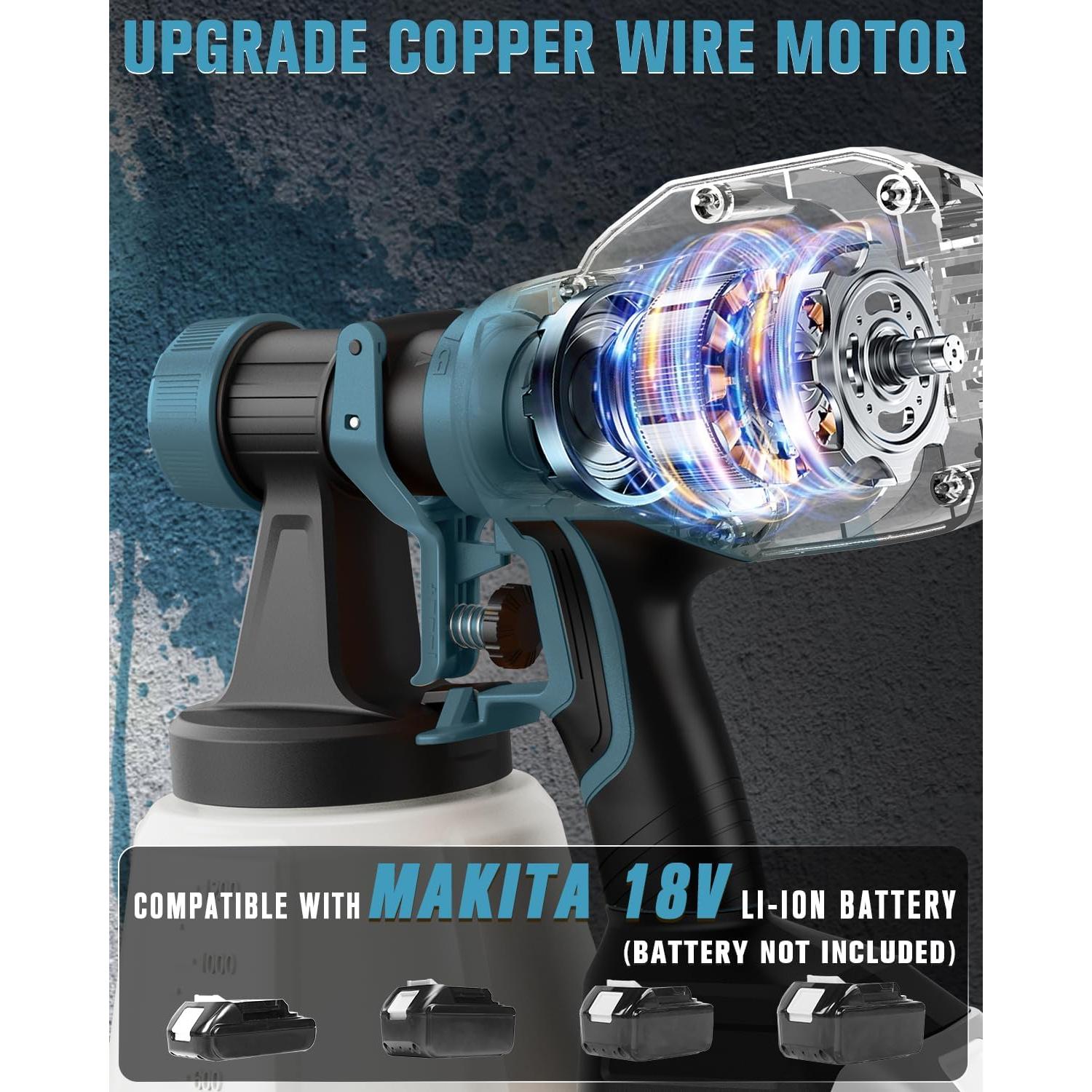 Pulverizador de pintura Houselife HL-KLB-007B 1200ml 5 boquillas