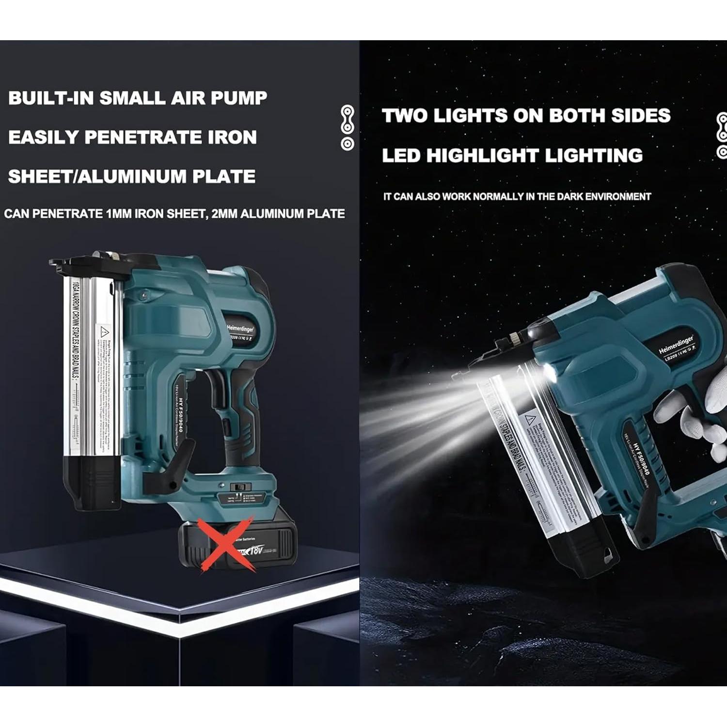 Pistola de Clavos Inalámbrica Heimerdinger LB209 2 en 1 2,81 kg