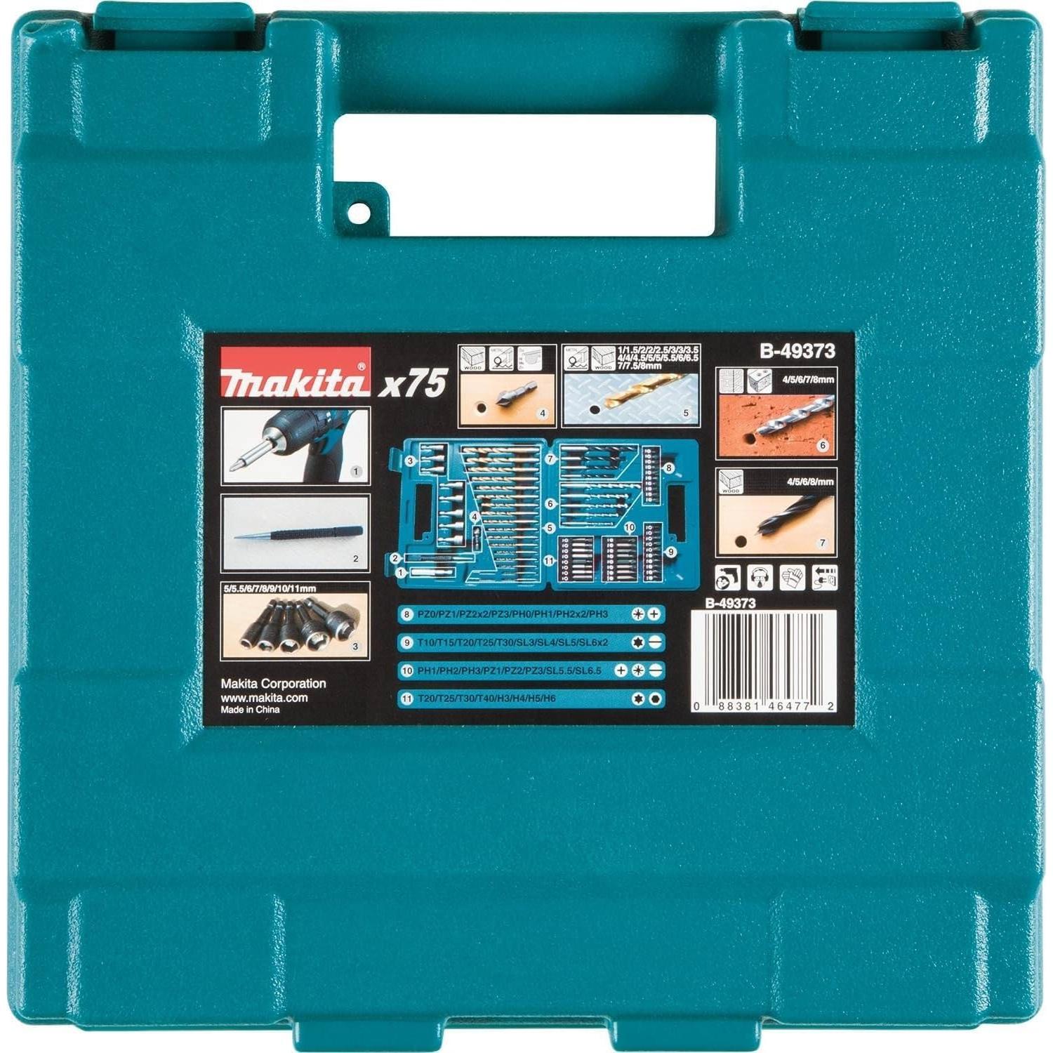 Juego de Brocas y Puntas 75 Piezas Makita B-49373