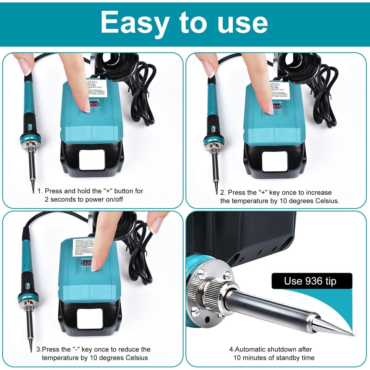 Estación de Soldadura Inalámbrica QSDXNYDC 60W 18V Portátil