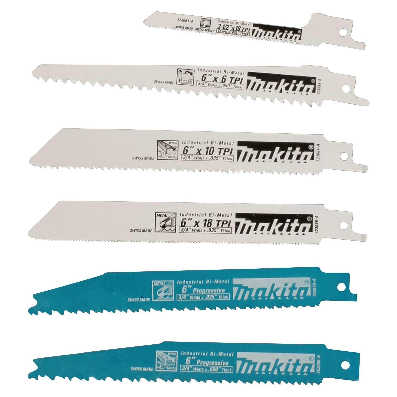 Hojas de Corte Makita 6Pzas Acero 1.91cm Ancho