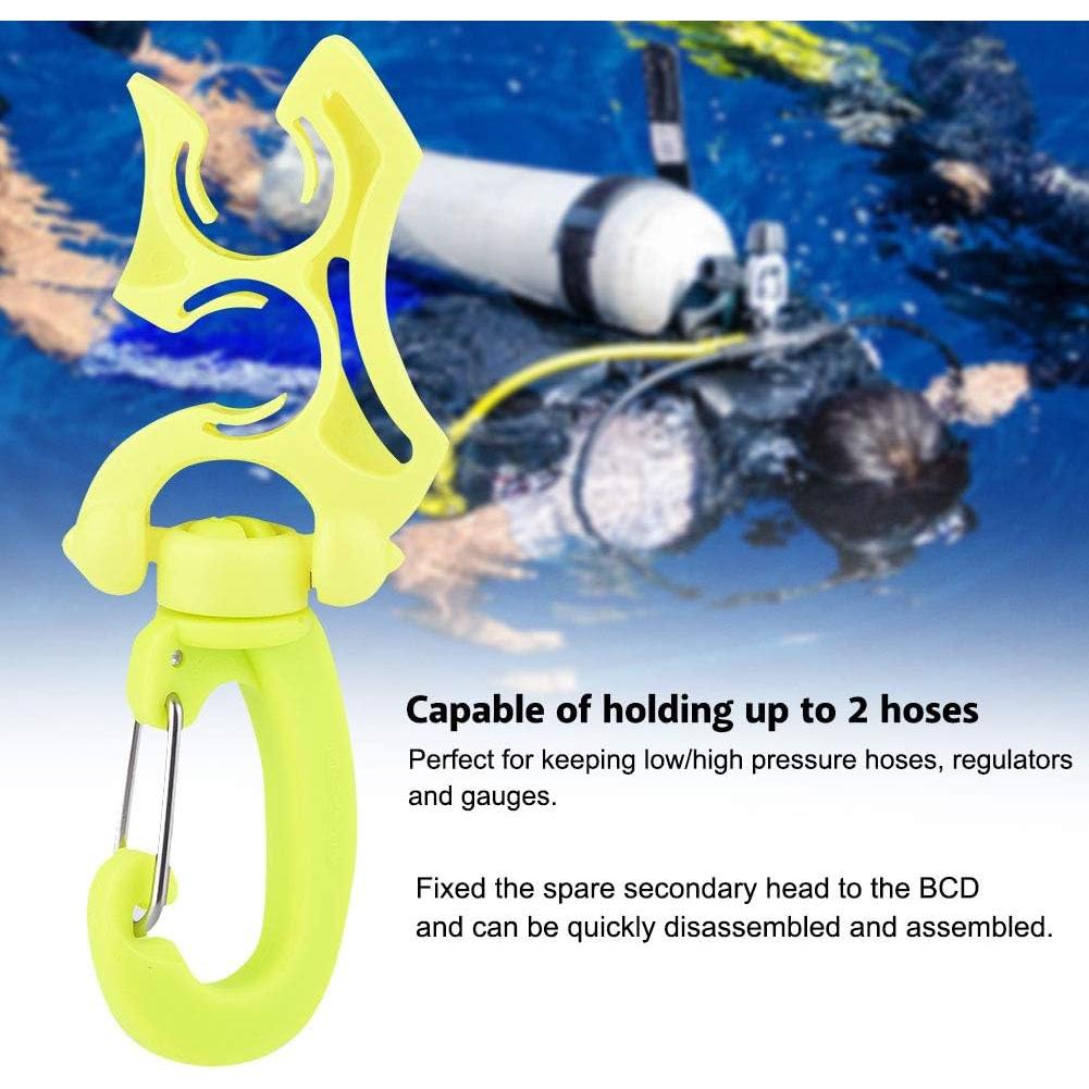 Clip de Soporte para Manguera de Buceo Tbest Doble Amarillo