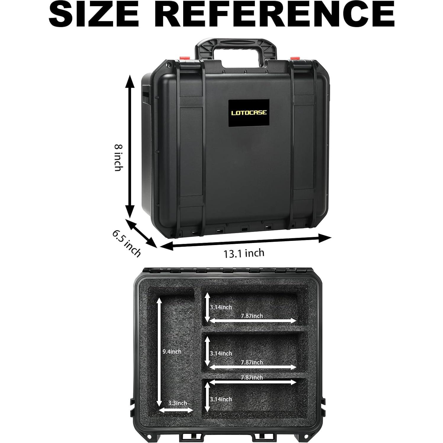 Estuche Duro LOTOCASE para Batería y Cargador 20,32x7,62x33cm