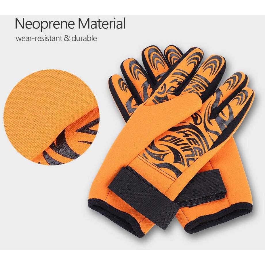 Guantes de Buceo Alomejor Neopreno 2MM Antideslizantes XL Naranja