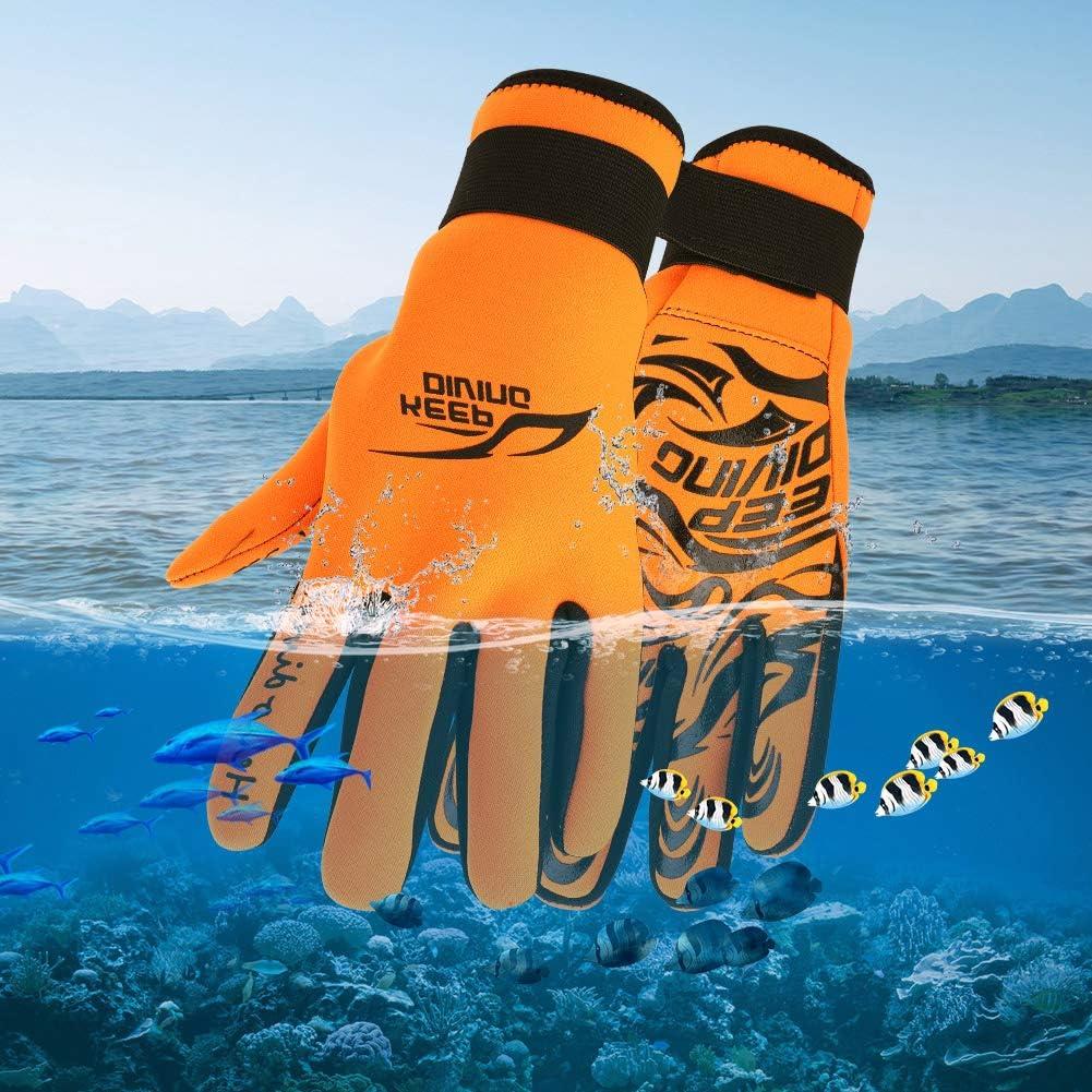 Guantes de Buceo Alomejor Neopreno 2MM Antideslizantes XL Naranja