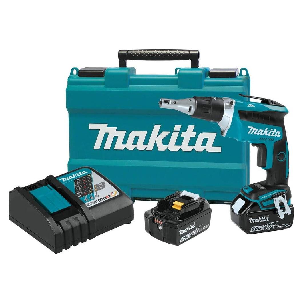 Makita XSF03T 18V LXT Lithium-Ion COMPACT Brushless Cordless Drywall Screwdriver Kit (5.0Ah)