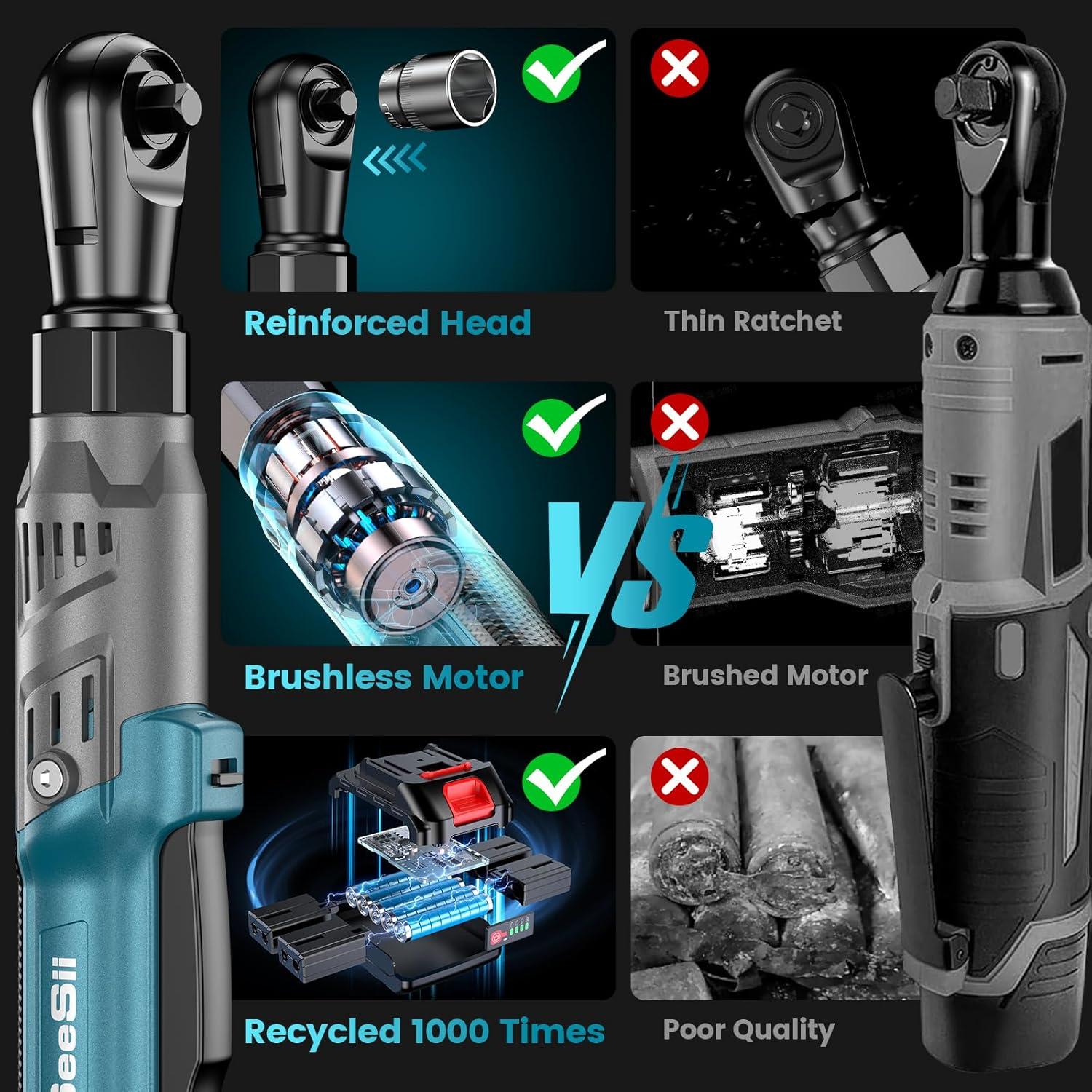 Llave de Carraca Eléctrica Seesii RT600B 21V 90Nm 200RPM