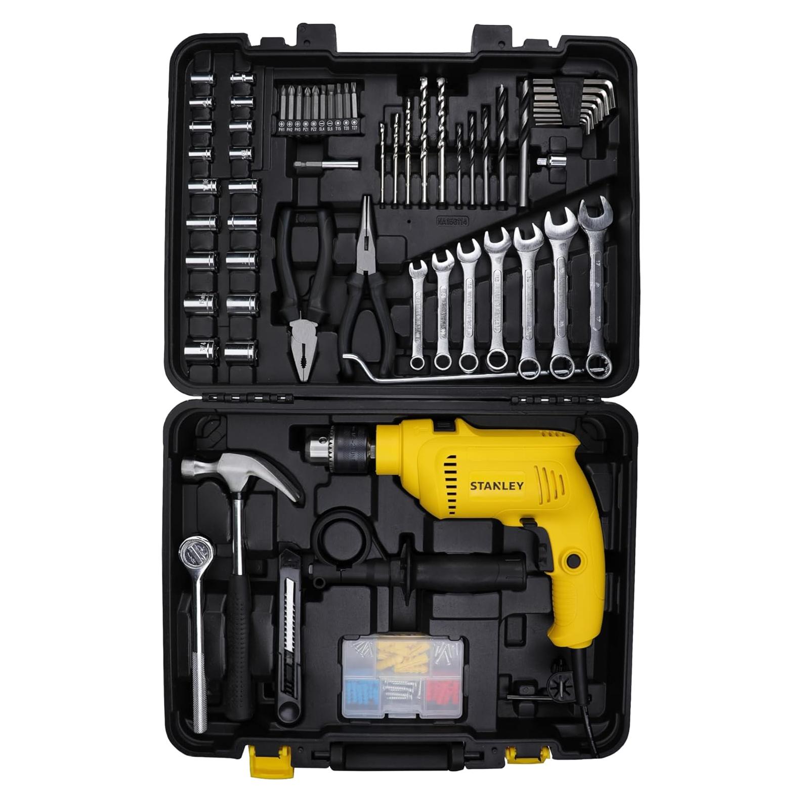 SDH600KM-IN 600W 13mm DIY Drill Machine with Mechanical Toolkit for Home and Professional Use (120-Pieces), 1 Year Warranty