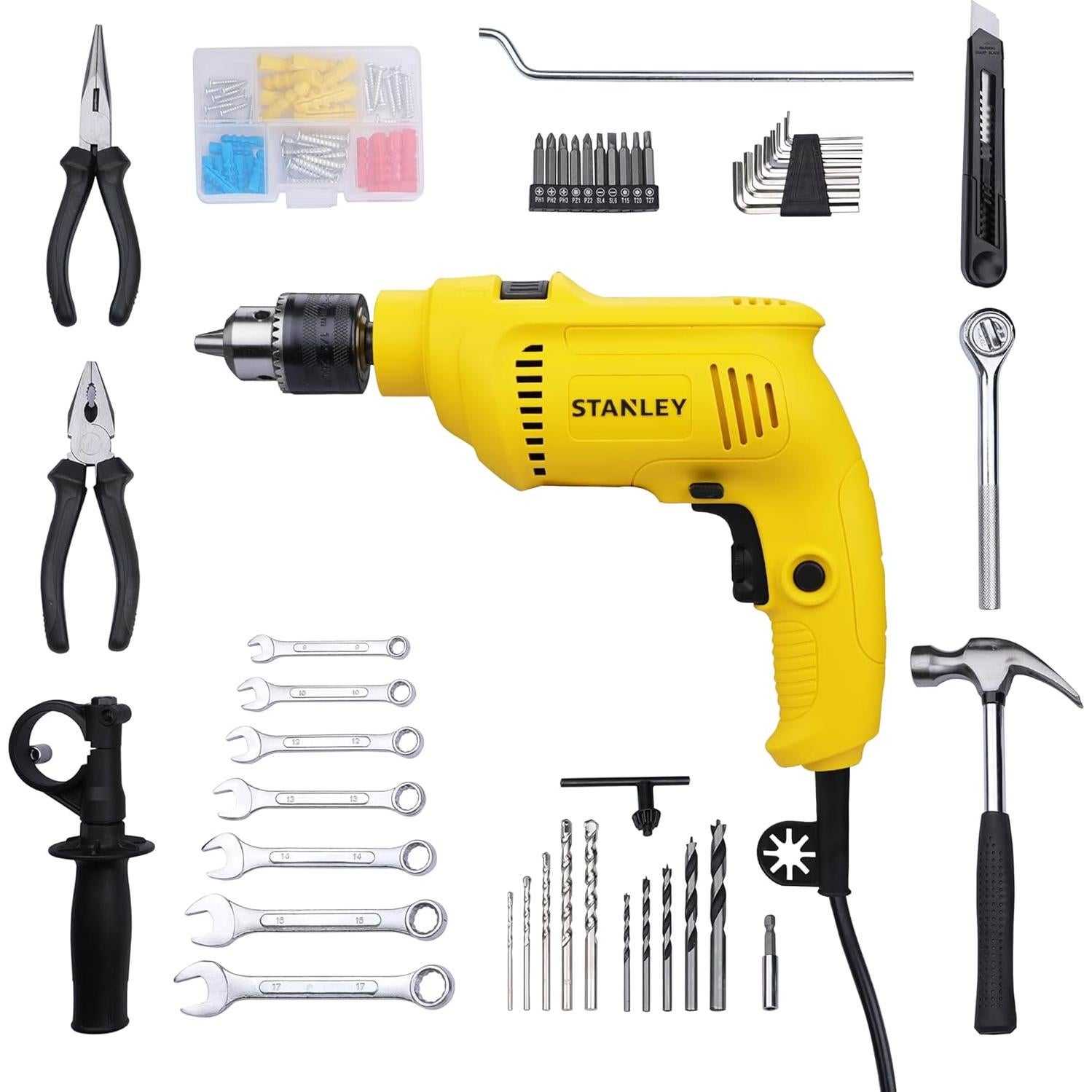 SDH600KM-IN 600W 13mm DIY Drill Machine with Mechanical Toolkit for Home and Professional Use (120-Pieces), 1 Year Warranty