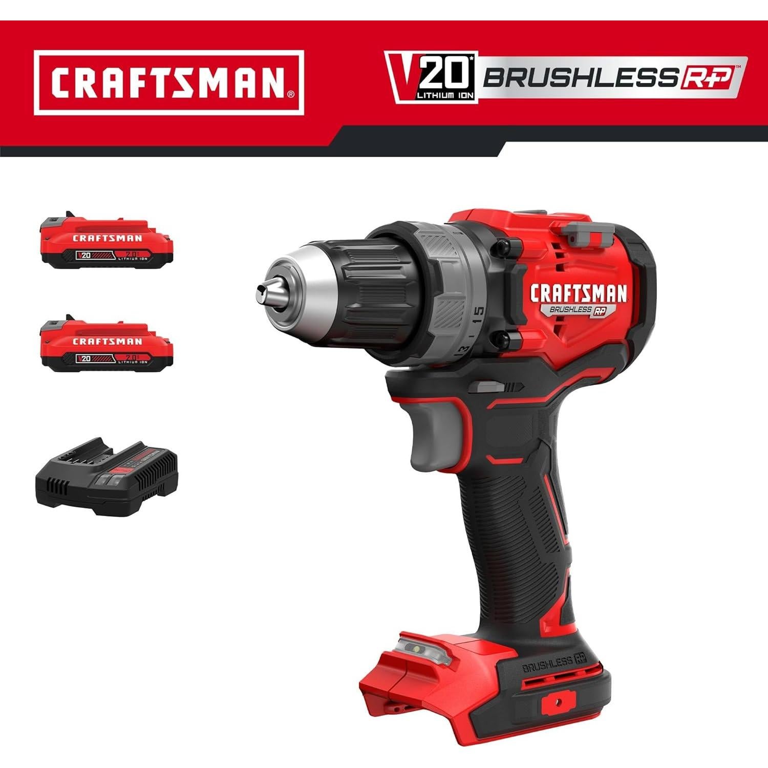 Taladro Atornillador Inalámbrico CRAFTSMAN V20 20V 1/2" 2 Baterías