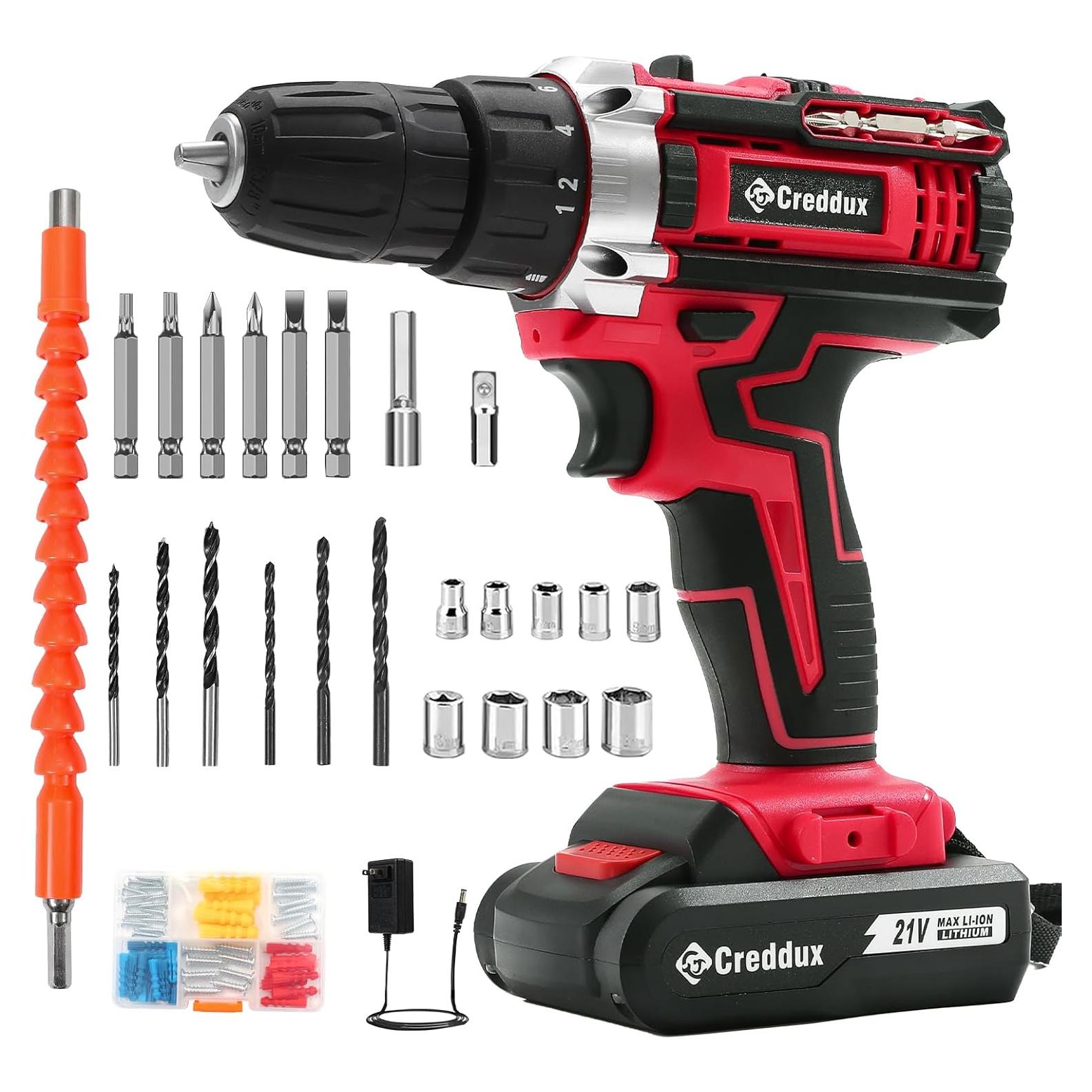 Taladro Inalámbrico Creddux 21V con 84 Accesorios