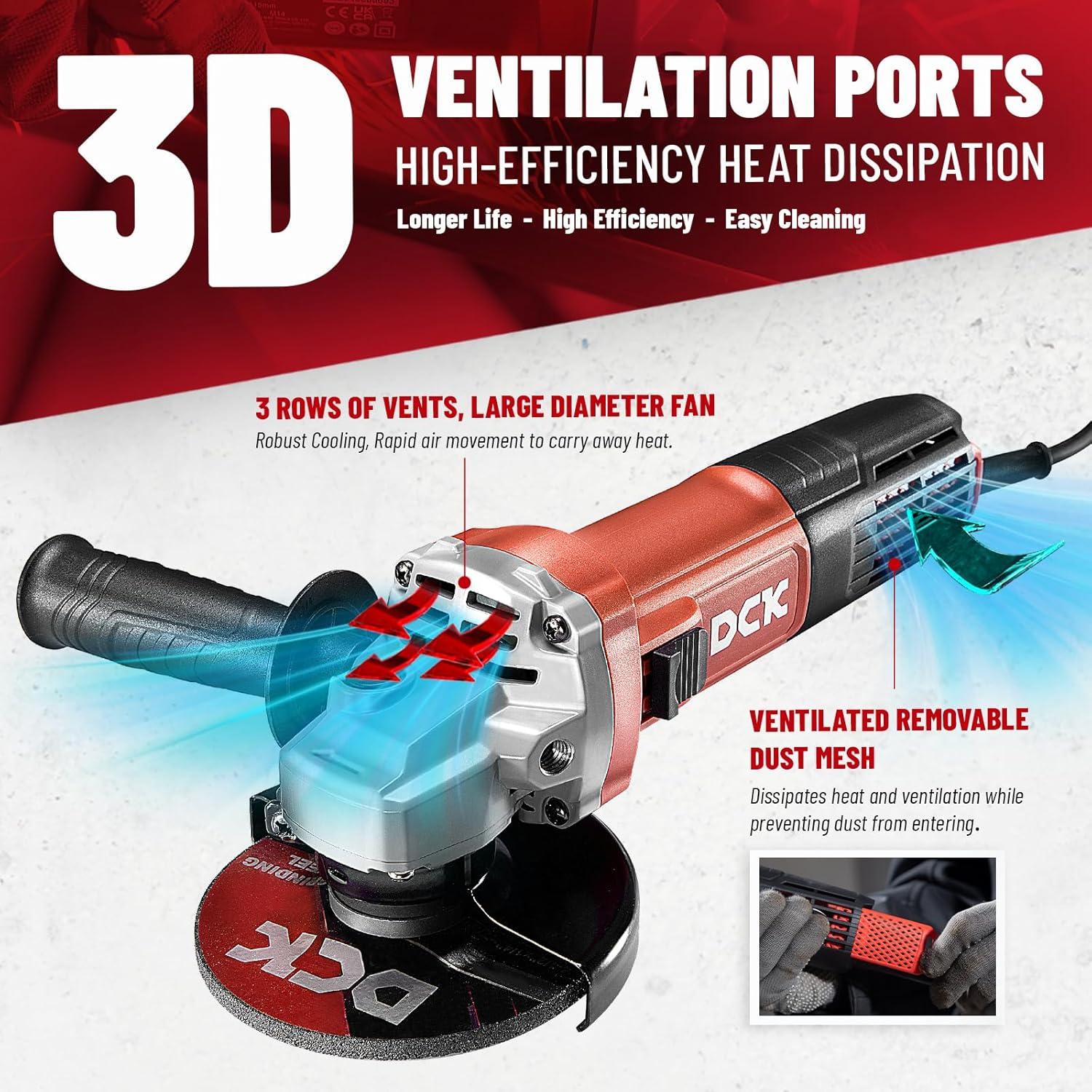 Amoladora Angular DCK KSM17-115B 1100W 4.5" 11800 RPM