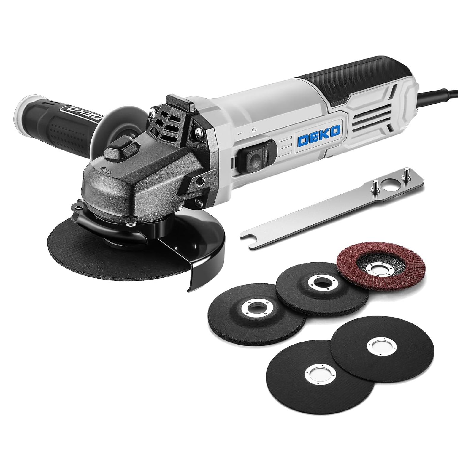 Amoladora Eléctrica DEKOPRO 115mm 900W con Discos y Mango
