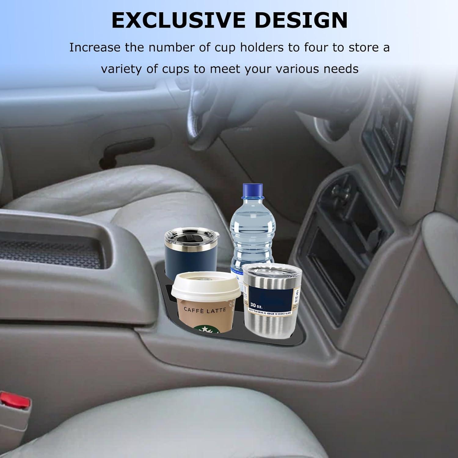 Cup Holder Upgrade for Chevrolet 2003-2007 GMC Silverado Tahoe Suburban Yukon Sierra Center Console, Enhanced Storage, Perfectly Fit for Yeti 20oz, 30oz, 40oz Stanley and Other Glass Cups