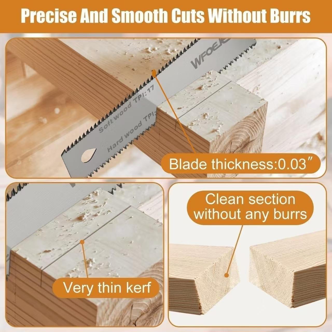 Sierra de Mano Japonesa WFOEJEJ 15,24 cm Doble Filo Ergonómica