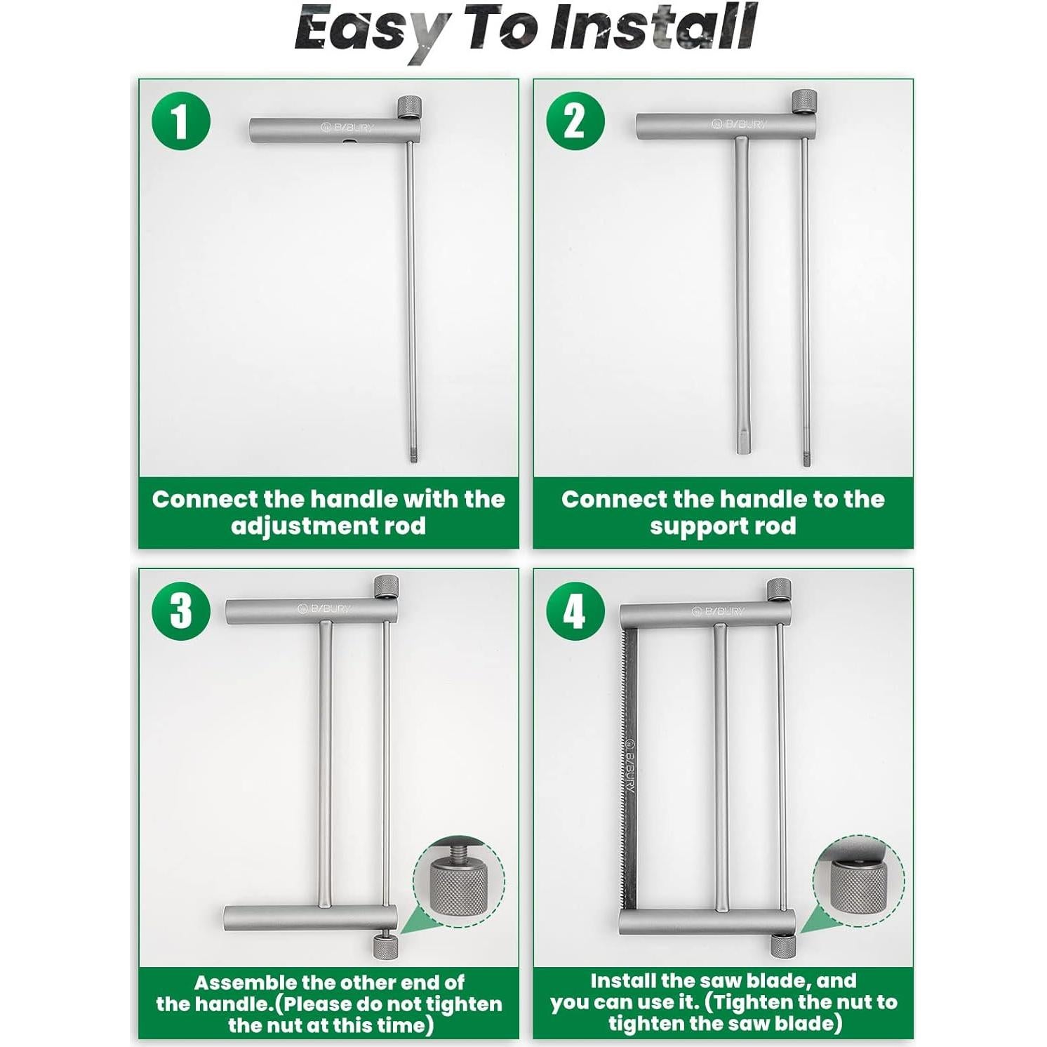 Sierra de Mano Plegable BIBURY 31.5 cm con 2 Hojas