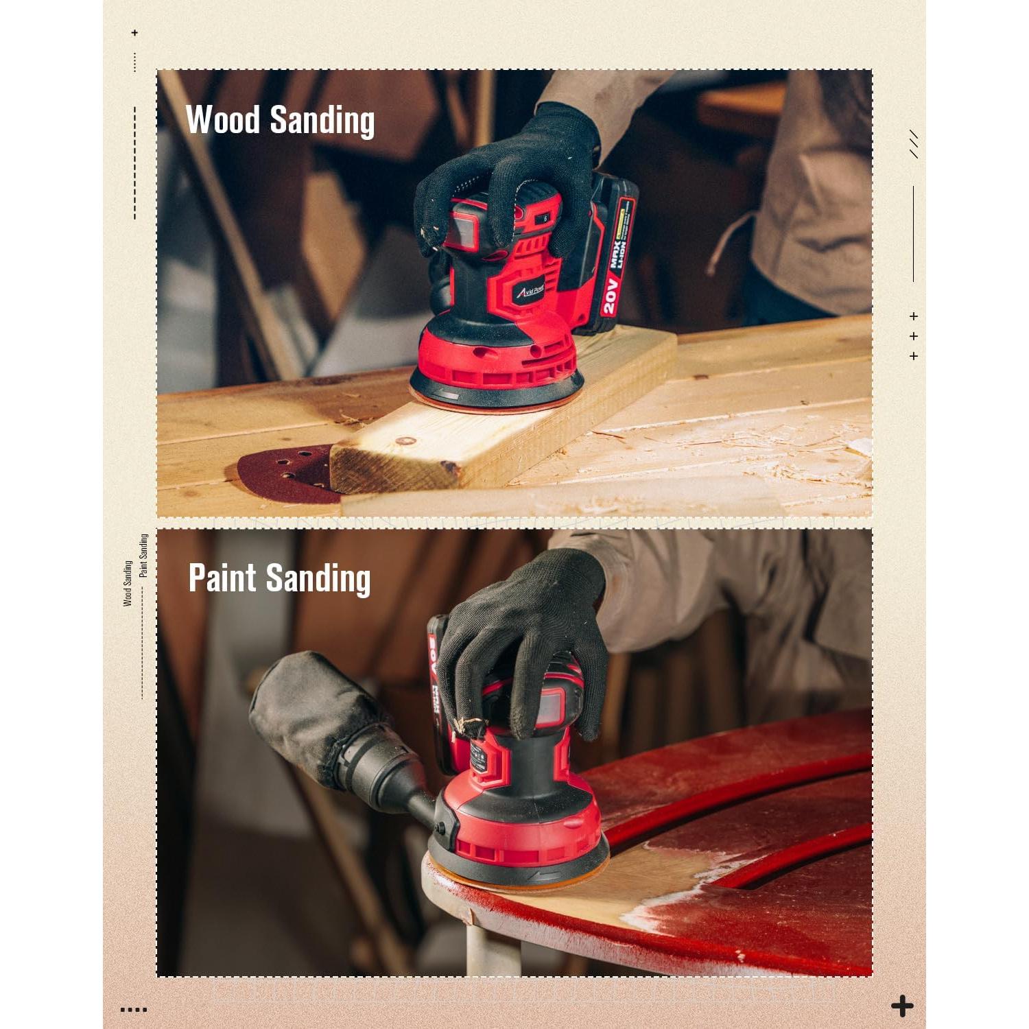 Lijadora Orbital AVID POWER 20V 5" Inalámbrica 6 Velocidades