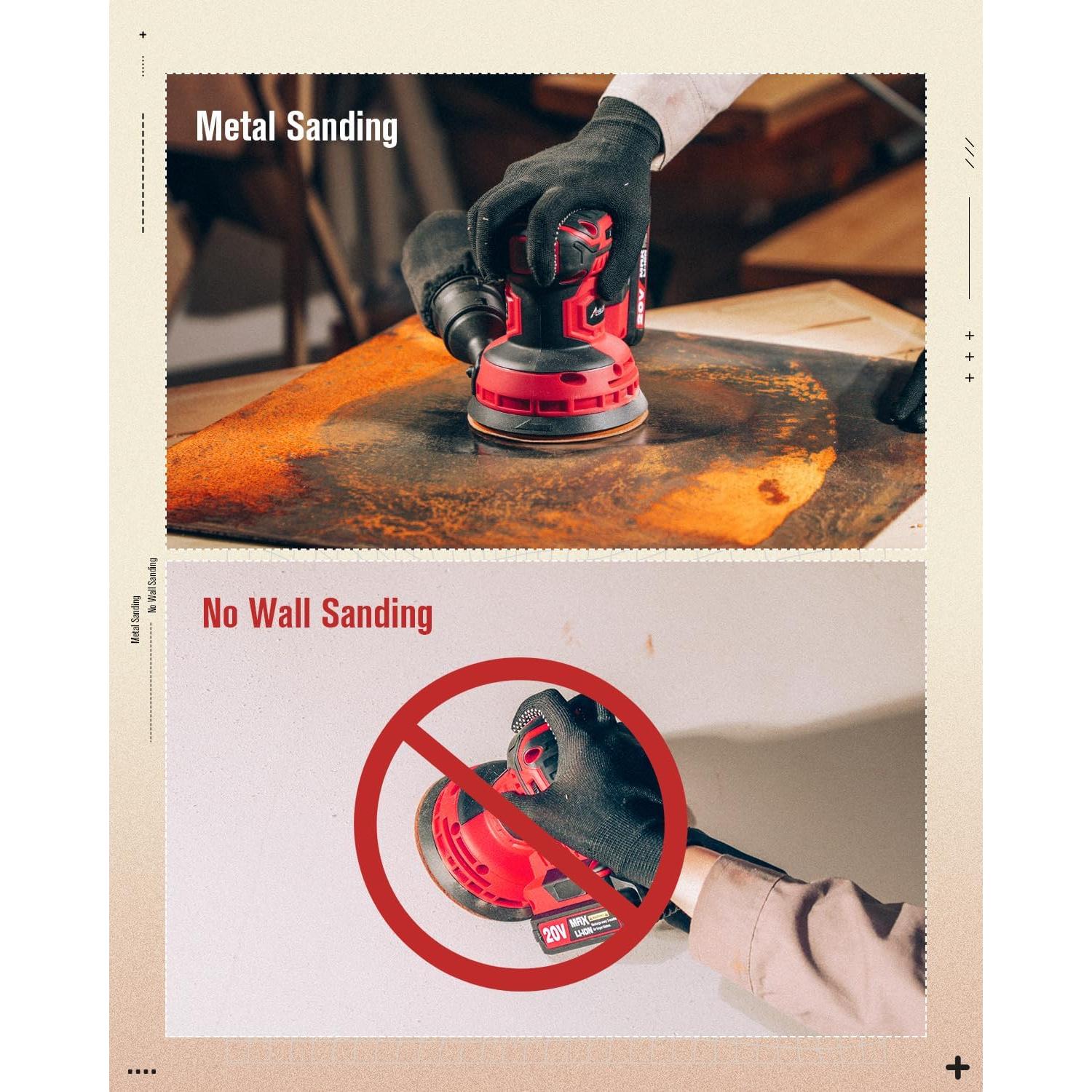 Lijadora Orbital AVID POWER 20V 5" Inalámbrica 6 Velocidades