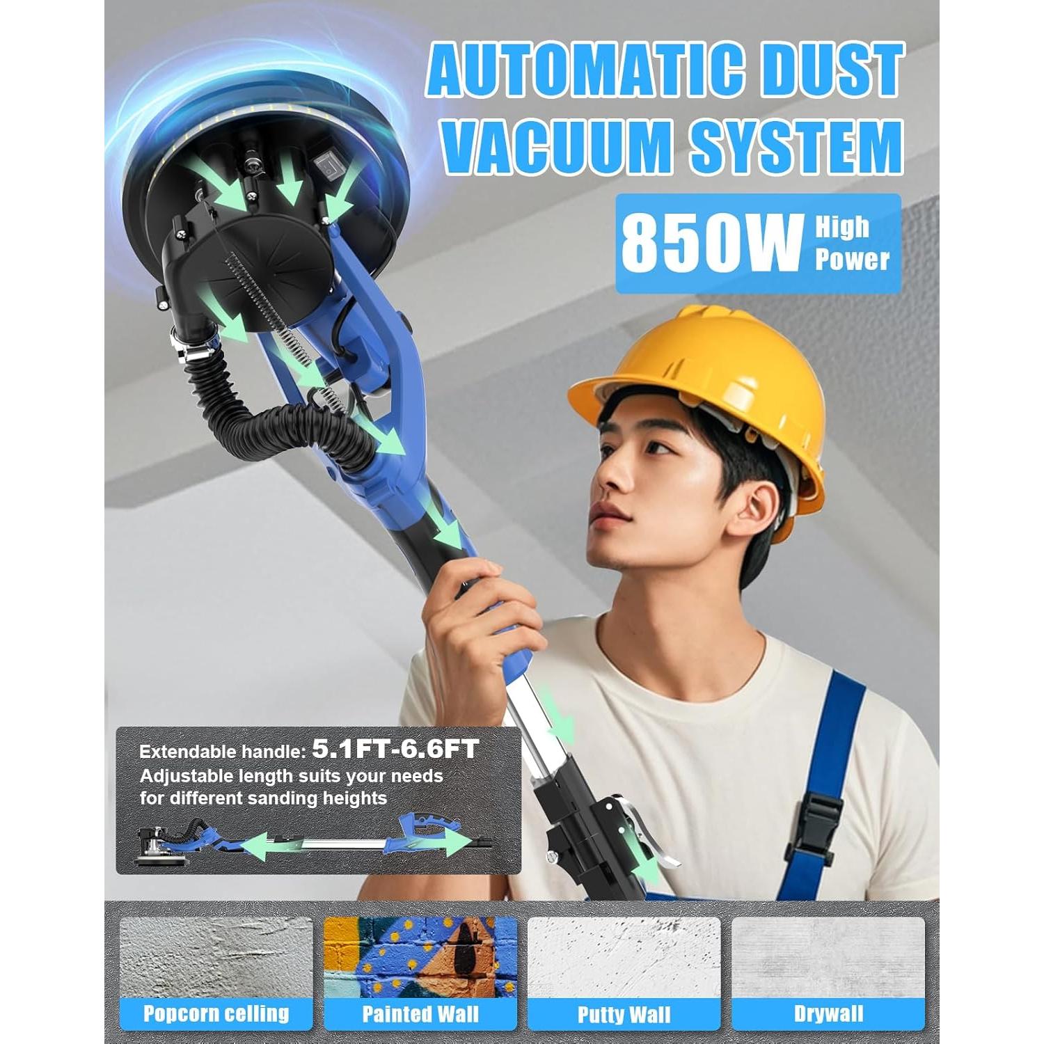 Lijadora de Drywall AZZUNO 850W 5 Velocidades 22,86 cm