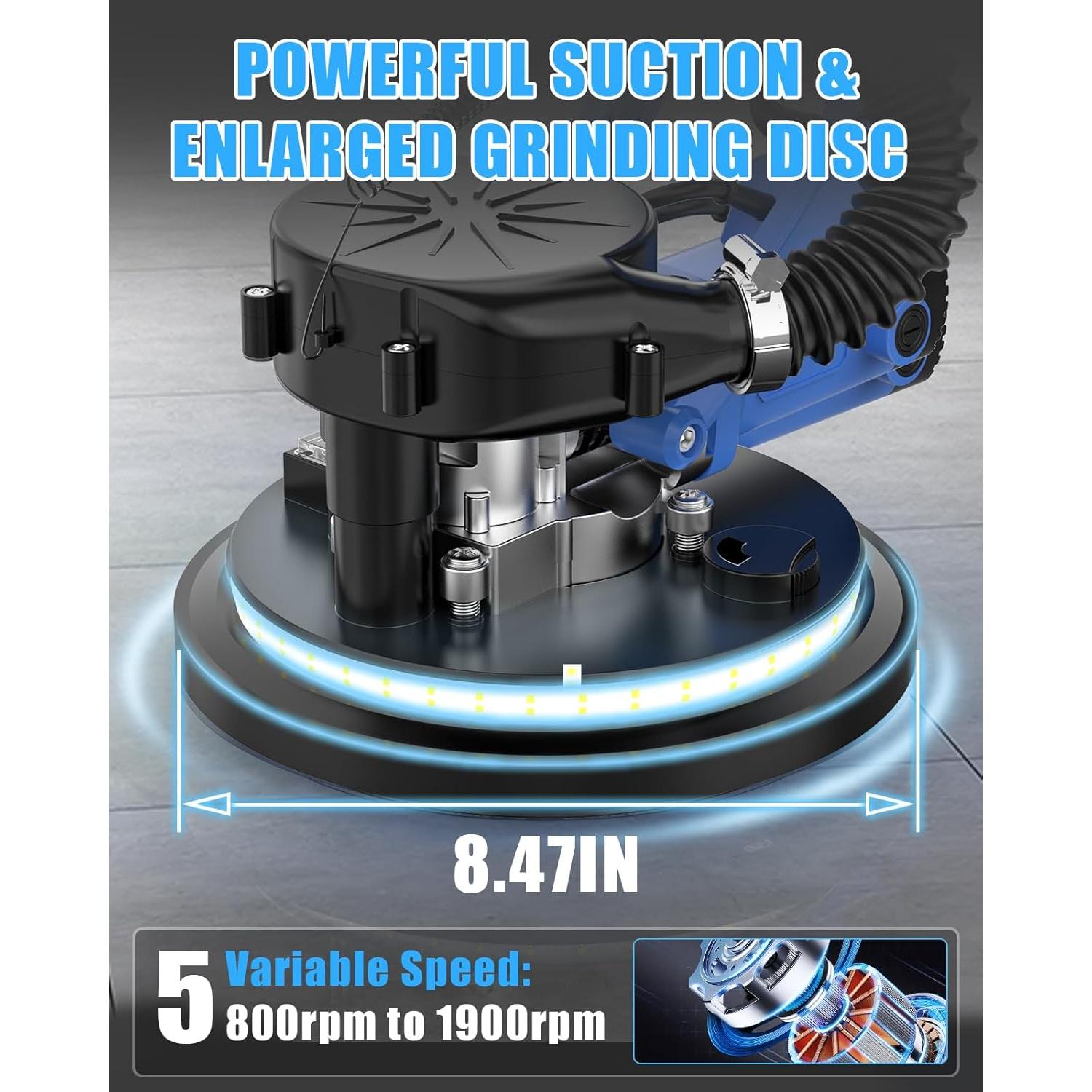 Lijadora de Drywall AZZUNO 850W 5 Velocidades 22,86 cm