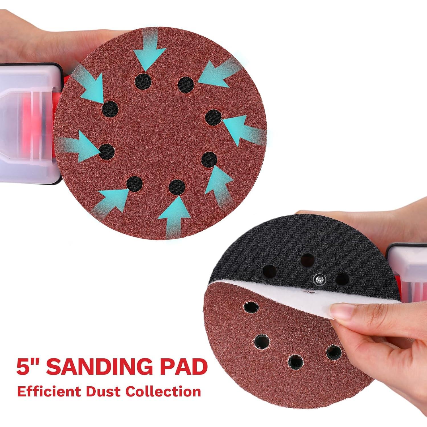 Lijadora Orbital Eléctrica DEKOPRO 5" 6 Velocidades Rojo