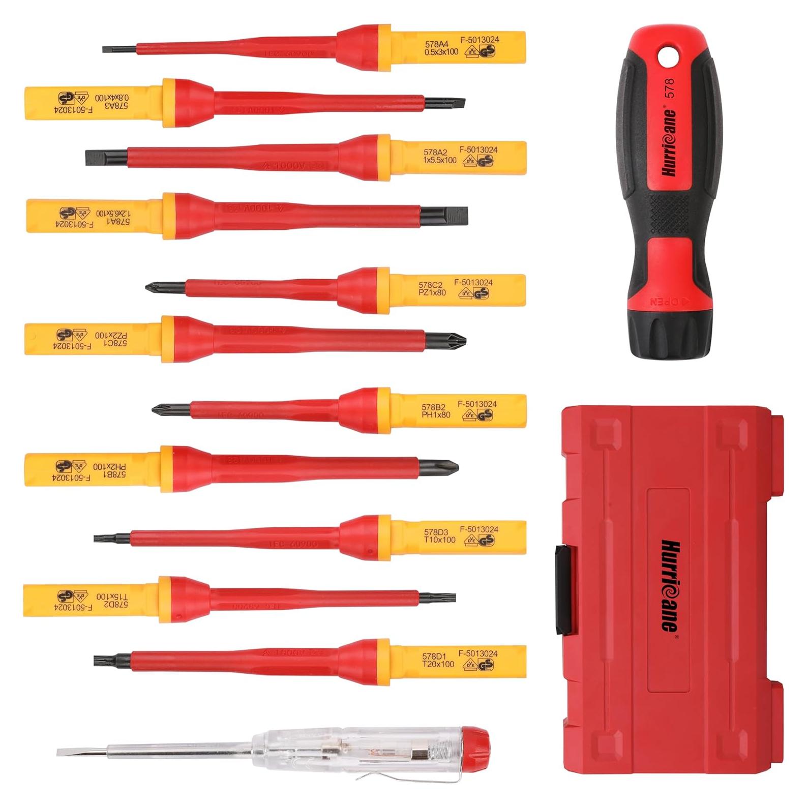 Juego de Destornilladores Aislados HURRICANE 13 Piezas 1000V
