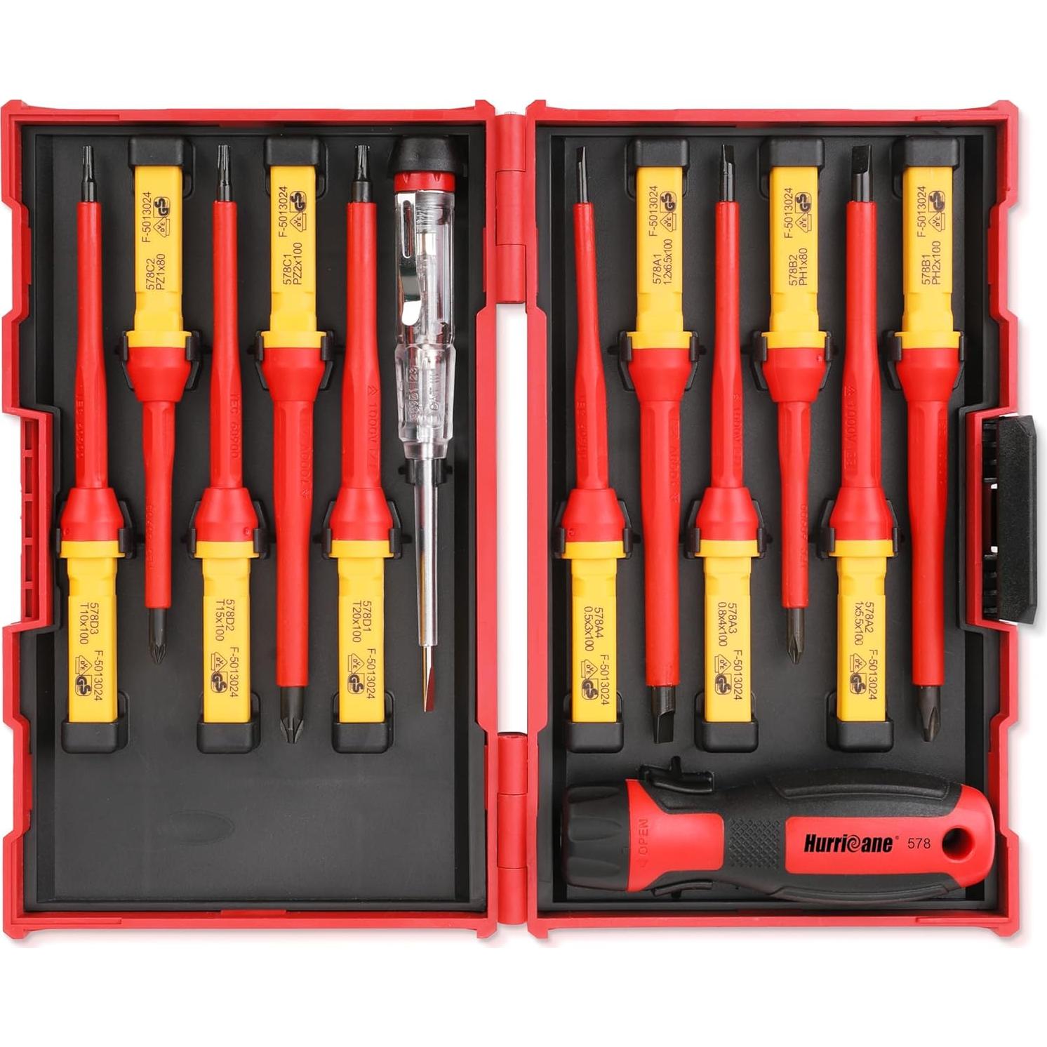 Juego de Destornilladores Aislados HURRICANE 13 Piezas 1000V