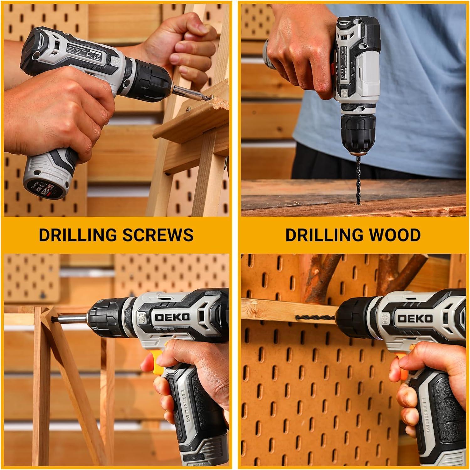 Taladro Inalámbrico DEKO PRO 12V con Luz LED y Accesorios