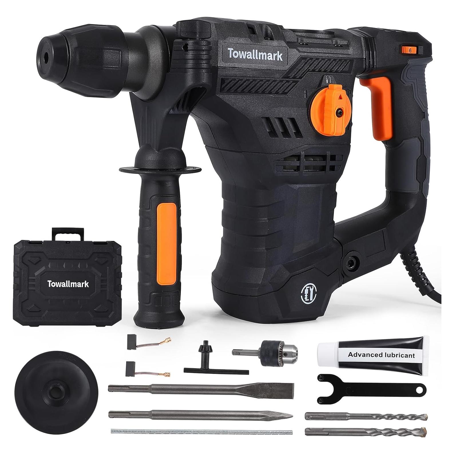 Taladro de Martillo Rotativo Towallmark 12.3A 4 en 1