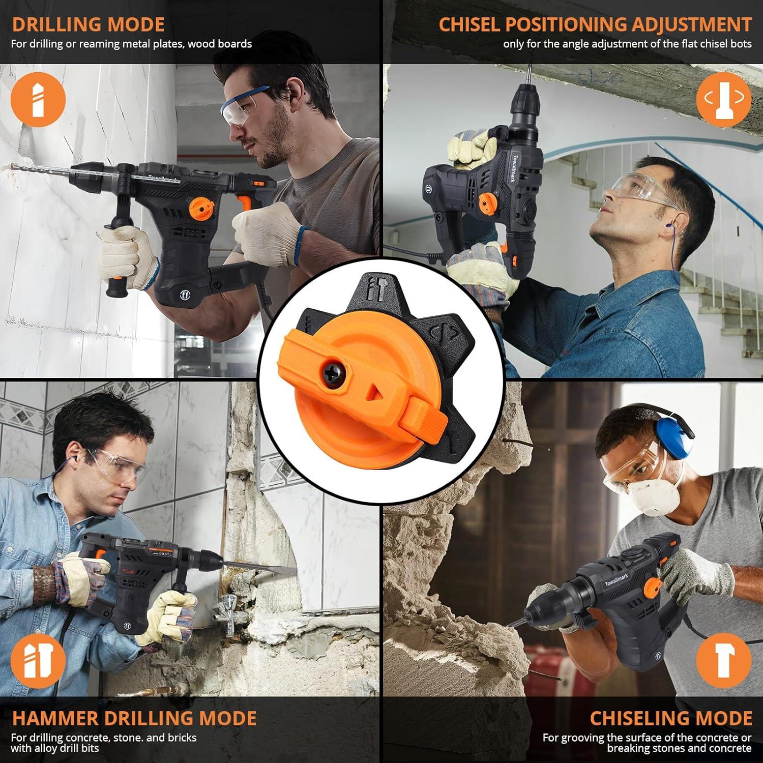 Taladro de Martillo Rotativo Towallmark 12.3A 4 en 1