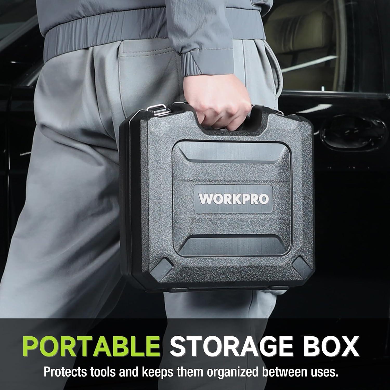 Llave de Impacto Inalámbrica WORKPRO 20V 500N.m con Accesorios