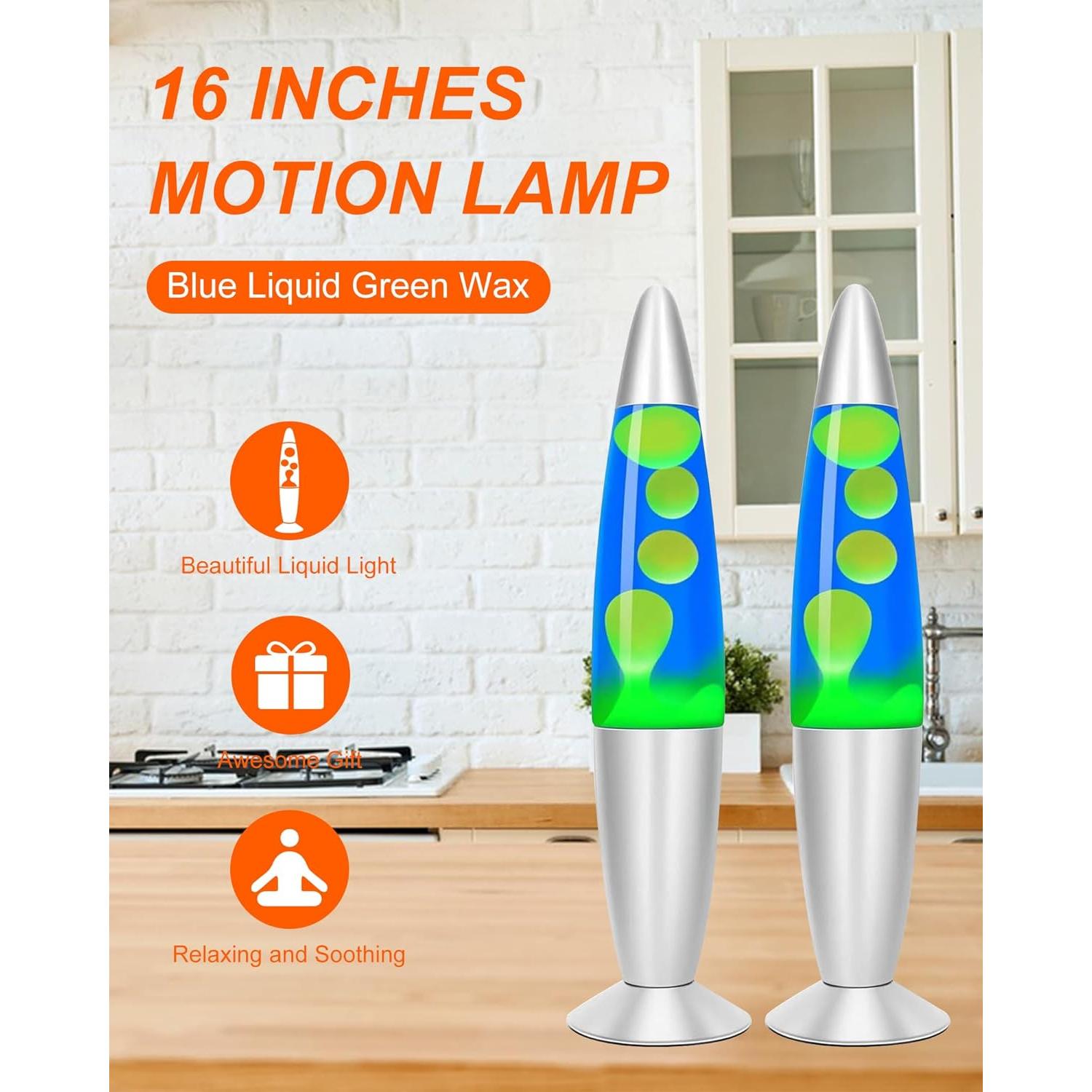 Lámpara de Movimiento Líquido Dalavalamp 40cm Verde Azul