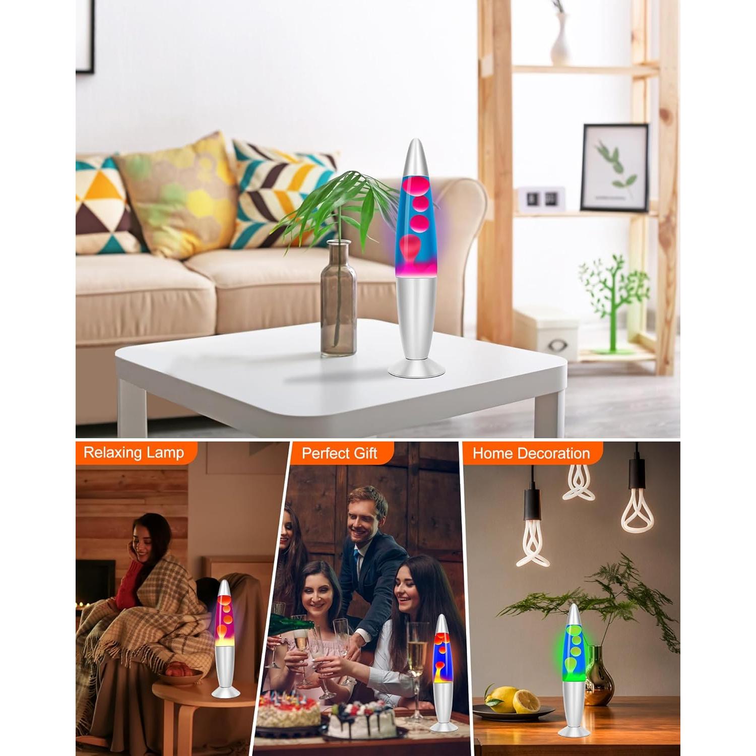 Lámpara de Movimiento Líquido Dalavalamp 40cm Verde Azul