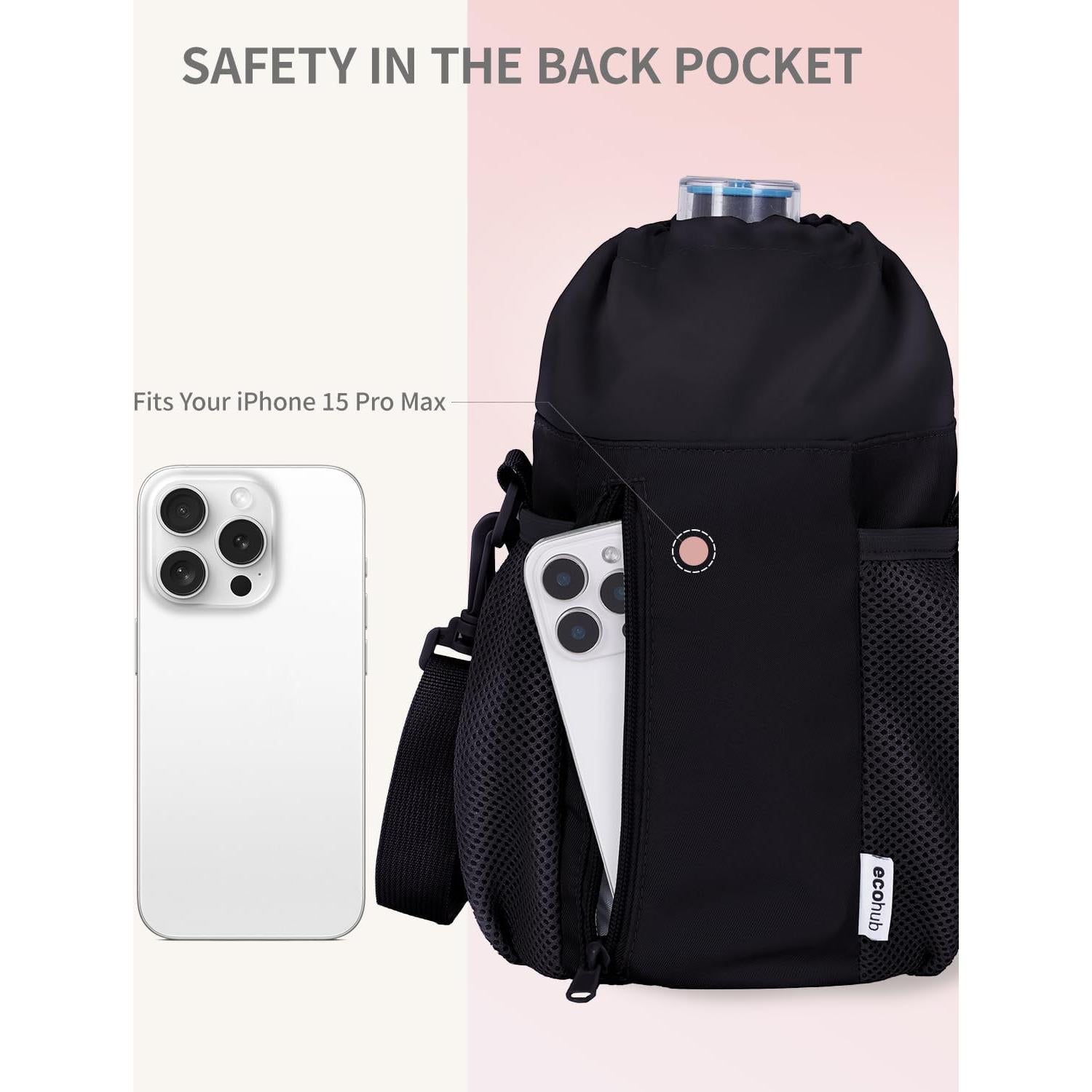 Soporte para Botellas ECOHUB con Correa Ajustable Negra