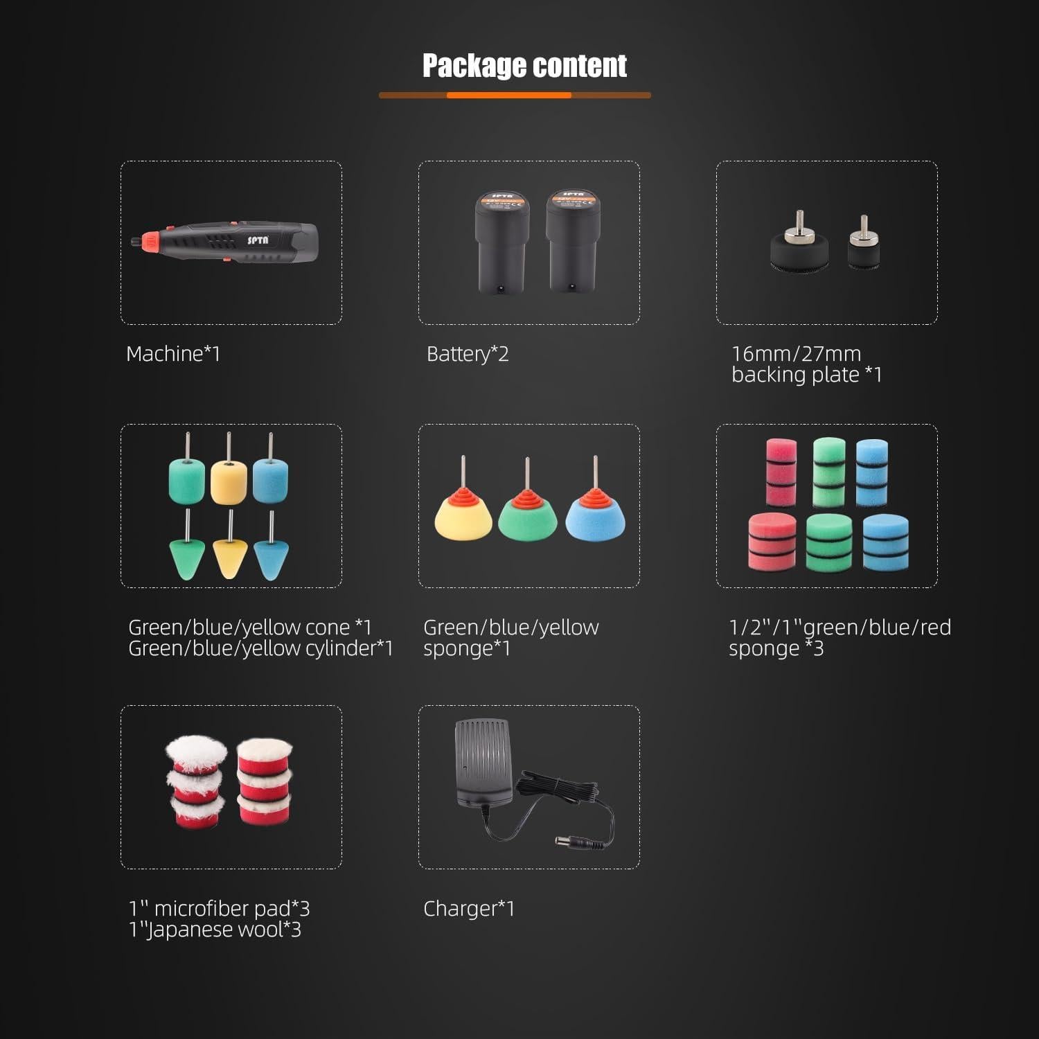 Herramienta Rotativa Inalámbrica SPTA 12V 8000-25000 RPM con Accesorios