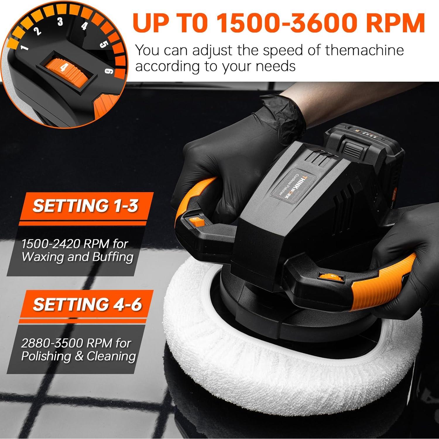 Pulidora THINKWORK W6132 Inalámbrica 20V 10" 6 Velocidades