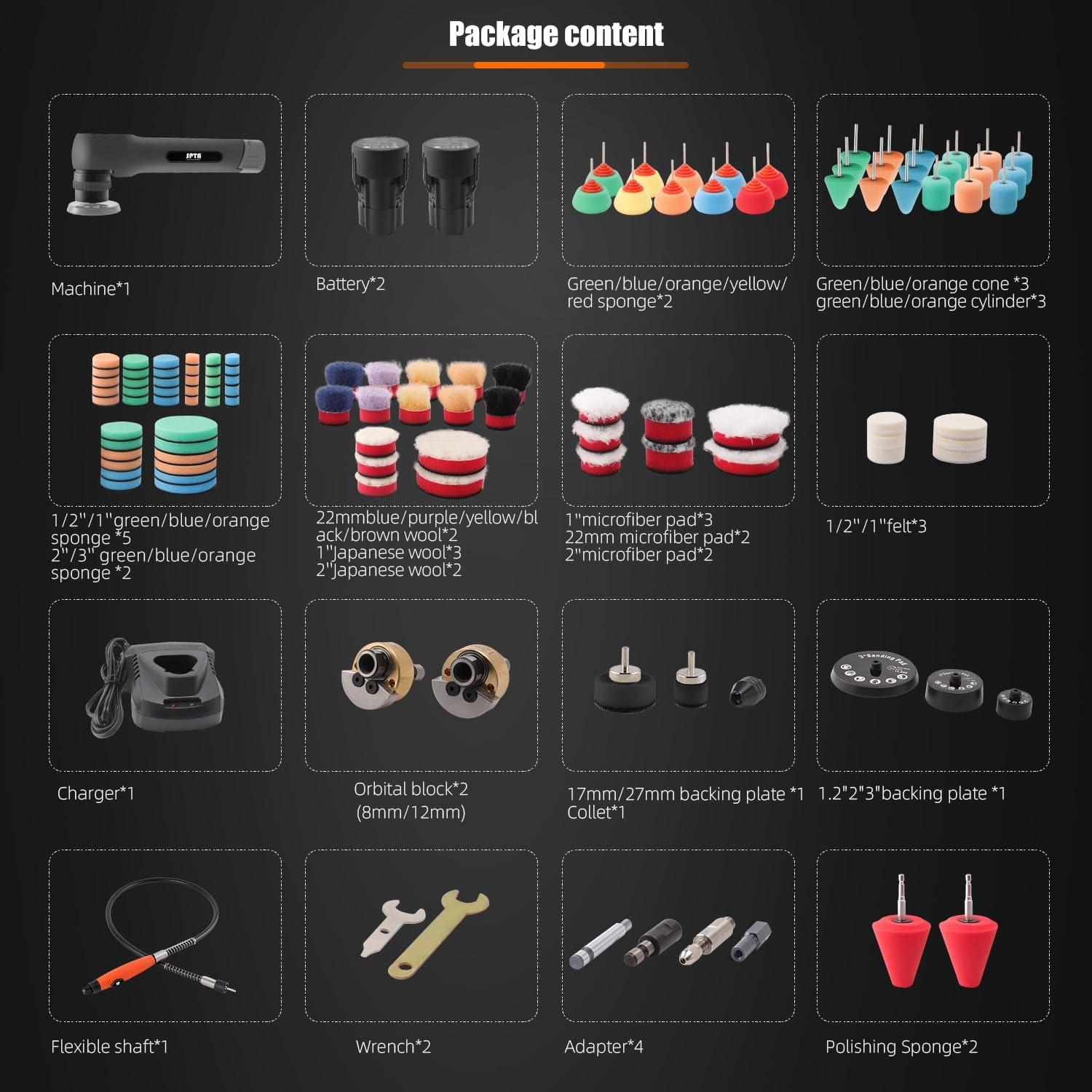 Pulidora Mini Inalámbrica SPTA LP105 12V con Baterías