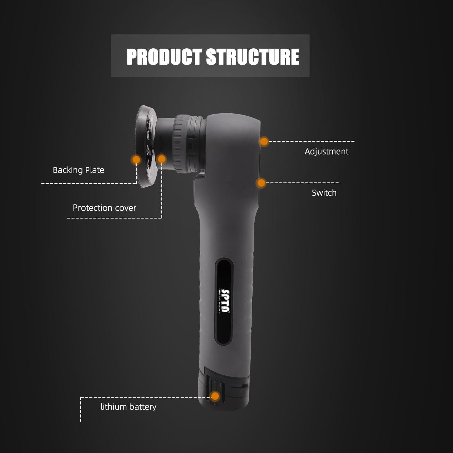 Pulidora Mini Inalámbrica SPTA LP105 12V con Baterías