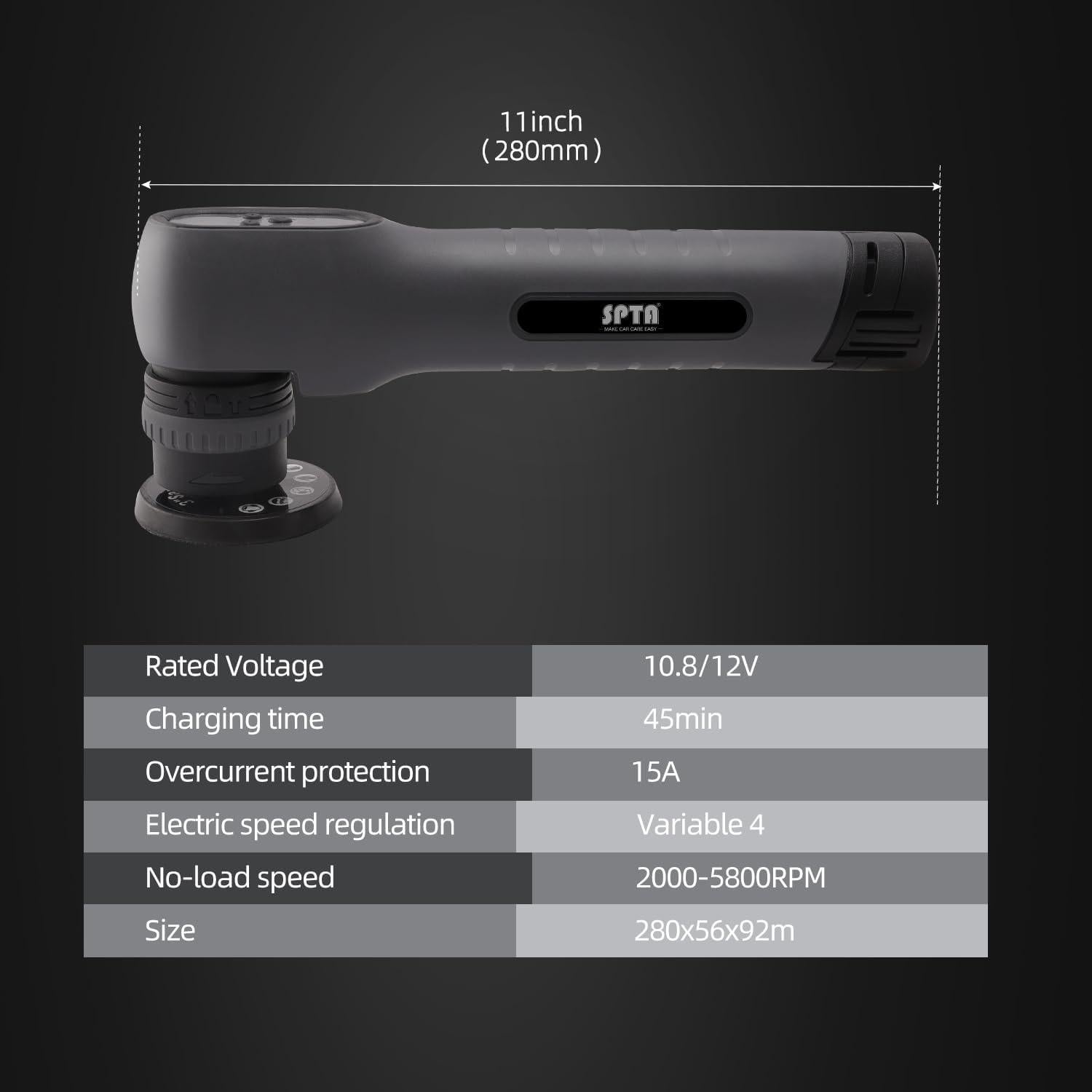 Pulidora Mini Inalámbrica SPTA LP105 12V con Baterías