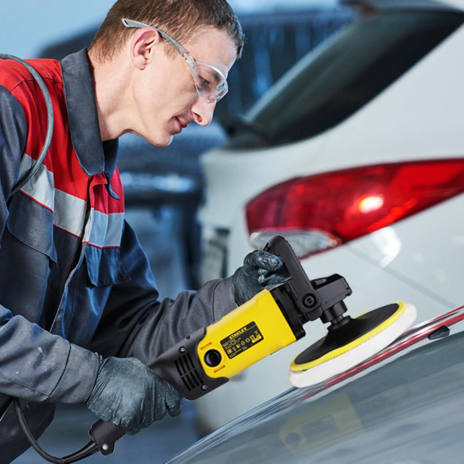 SP137 1300W 180mm Polisher with High Rotation Speed, Ideal for Delicate Polishing, Buffing, Waxing & Glazing Applications, 1 Year Warranty, YELLOW & BLACK