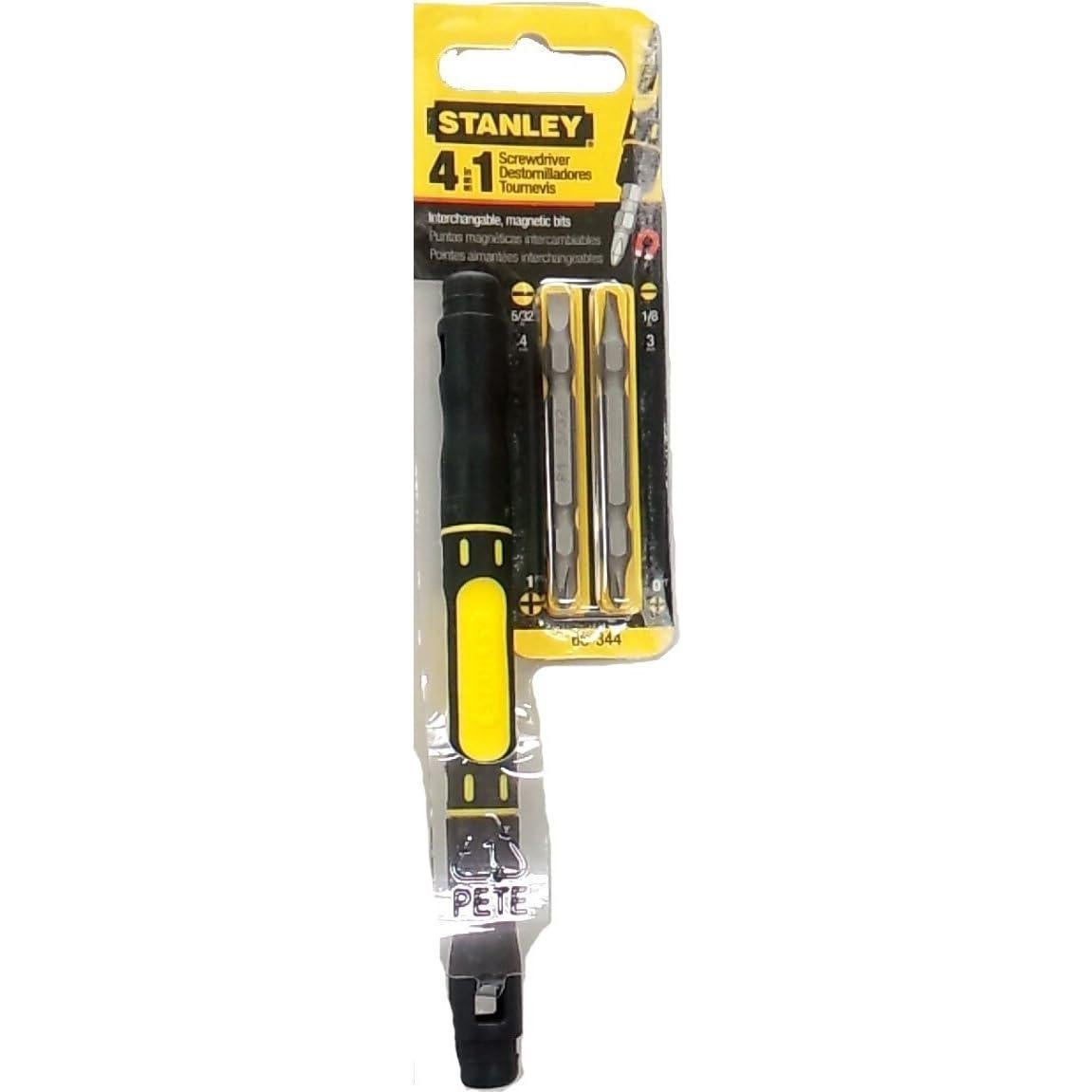 Destornillador Stanley 4-en-1 Bi-Material Negro 0,23 kg