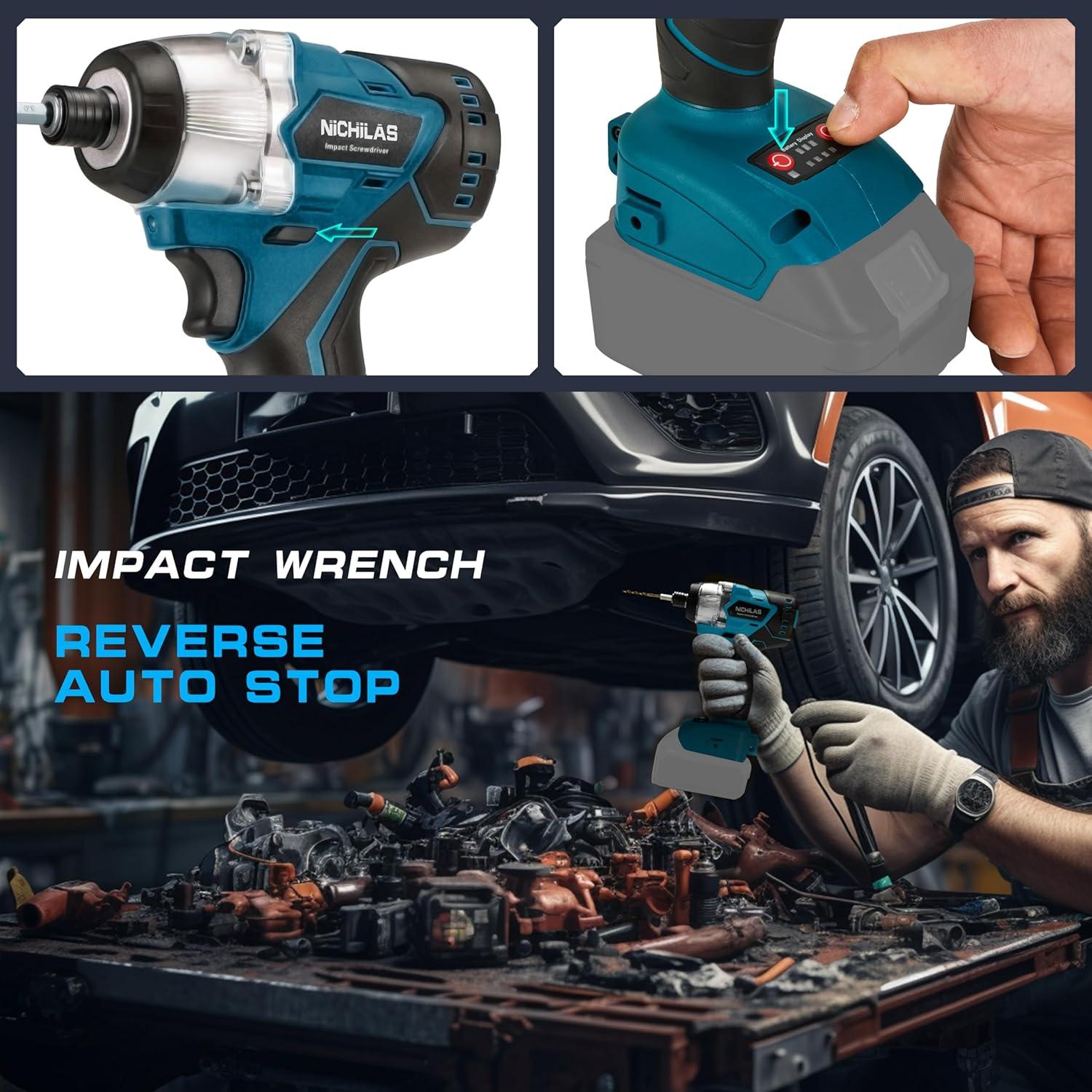 Cordless Impact Driver Compatible with MAKITA 18V BL Series Batteries, Impact Screwdriver Drill with Cordless Design, 420Nm Torque, with Brushless Motor (NO BATTERY)